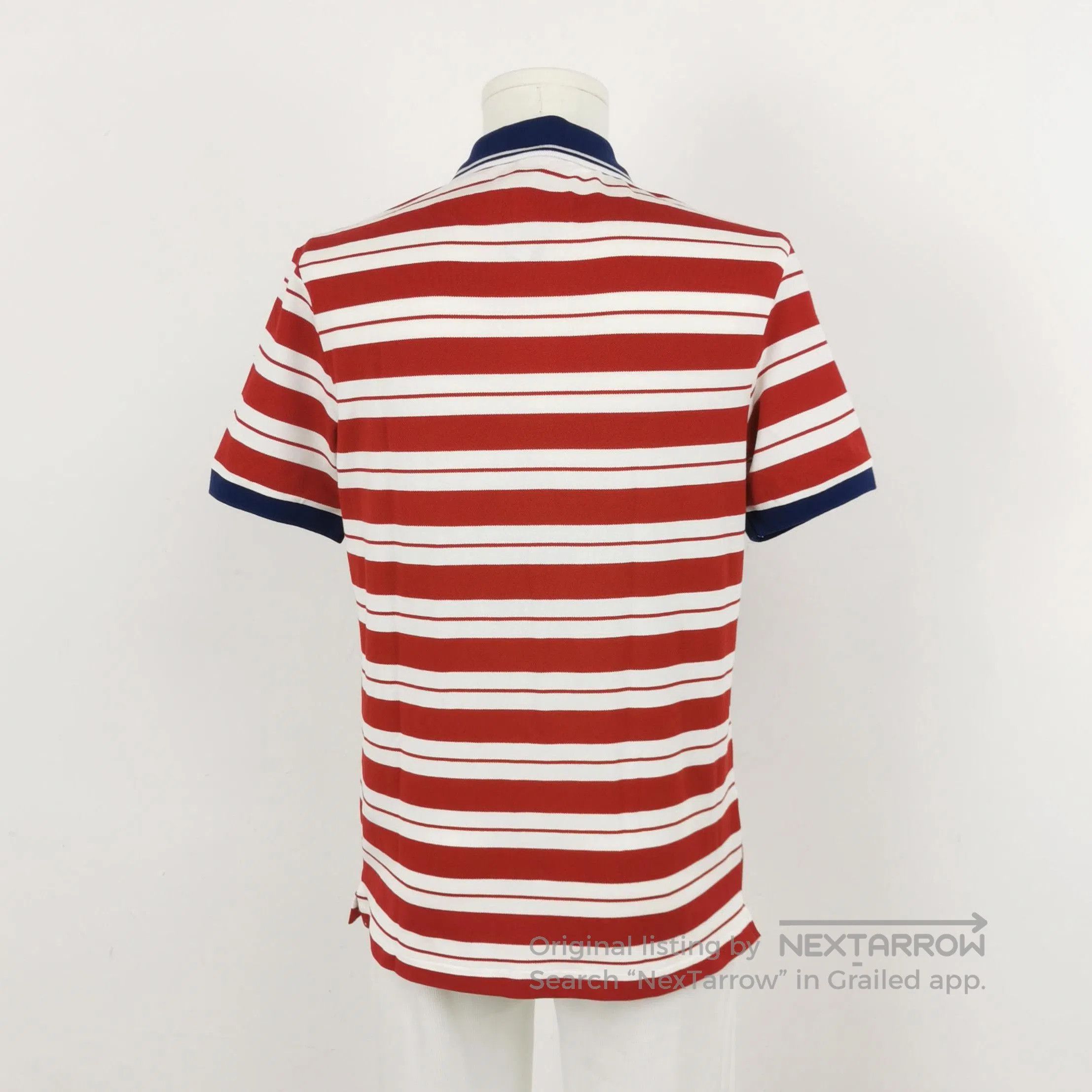 Prada Prada Striped Cotton Polo Shirt in Red and White . Size M / US 6-8 / IT 42-44 - 3 Thumbnail