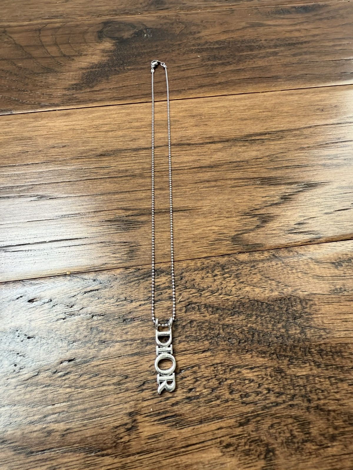Vintage Dior Logo Pendant 16” Chain Silver Tone Size ONE SIZE - 3 Thumbnail