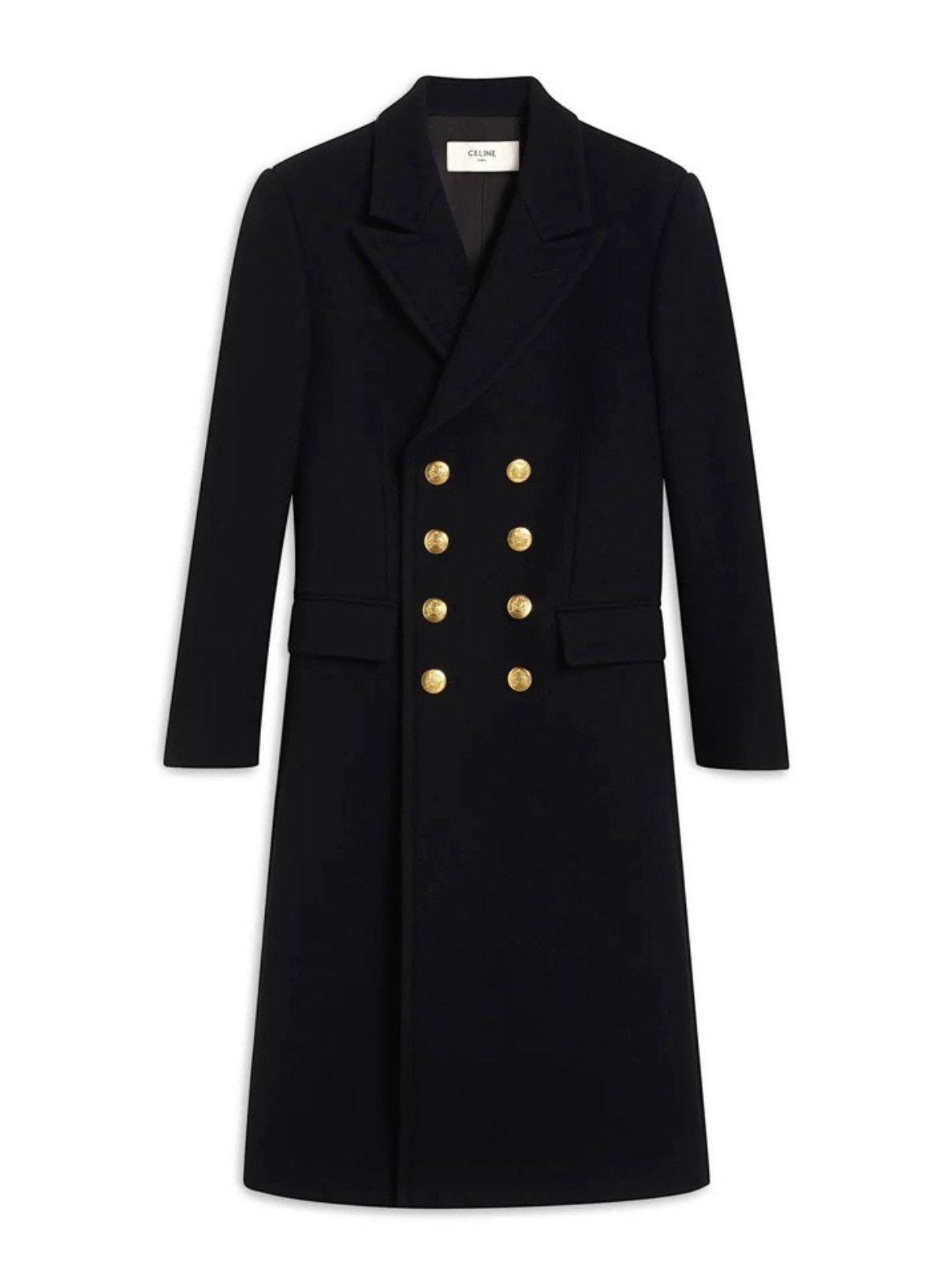 Celine Celine 20FW gold button double allure navy coat sz52 Size US L / EU 52-54 / 3 - 1 Thumbnail