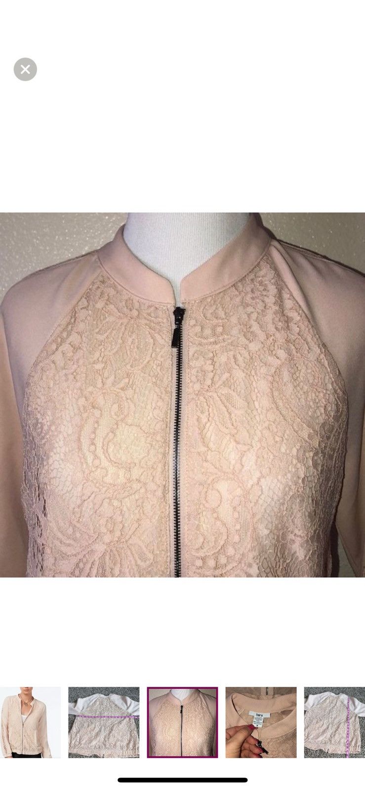 Bar III Bar III medium pink lace bomber jacket Size M / US 6-8 / IT 42-44 - 5 Thumbnail