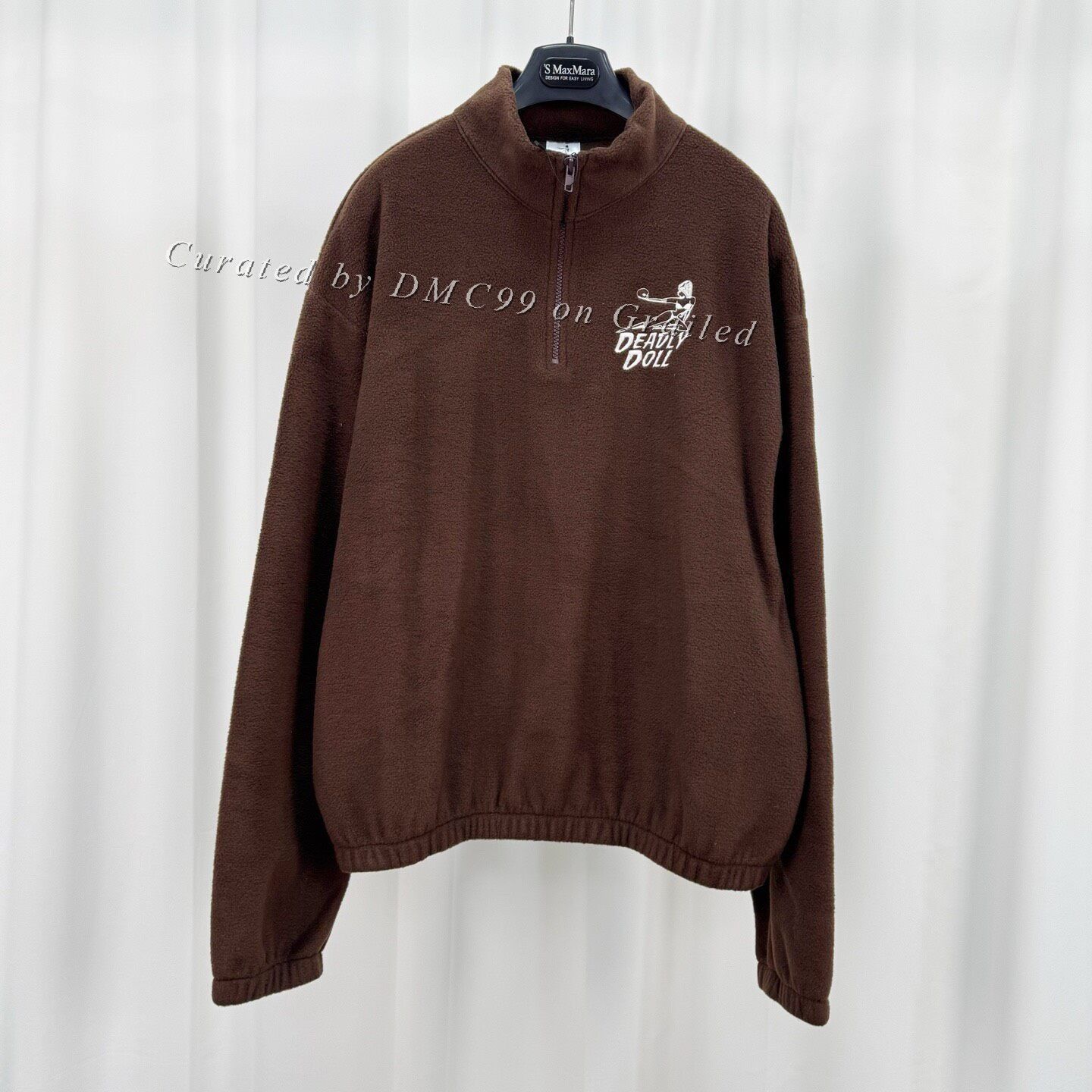 Deadly Doll Deadly Doll Brown Embroidered Fleece Half-Zip Size M / US 6-8 / IT 42-44 - 1 Thumbnail