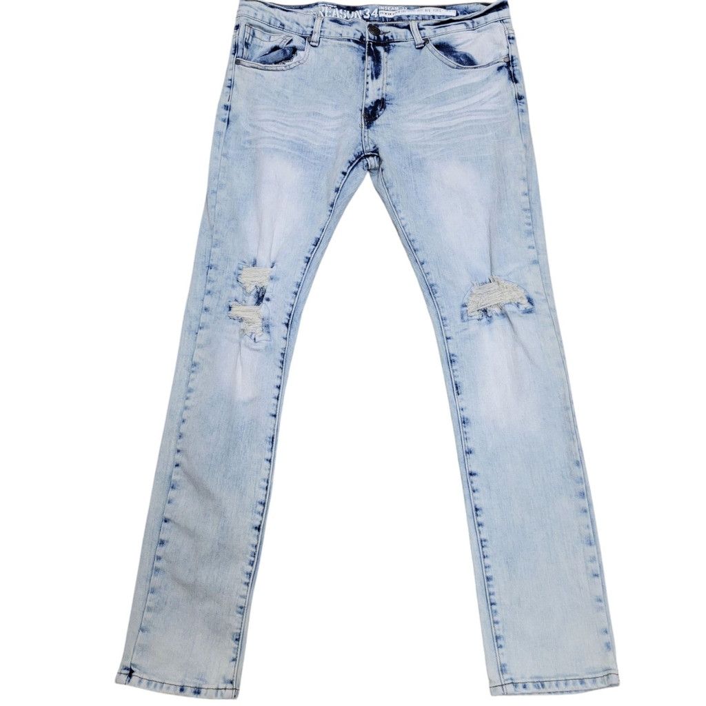 Reason Reason New York Distressed Skinny Jeans Men's Size 34/32 Size US 34 / EU 50 - 1 Thumbnail
