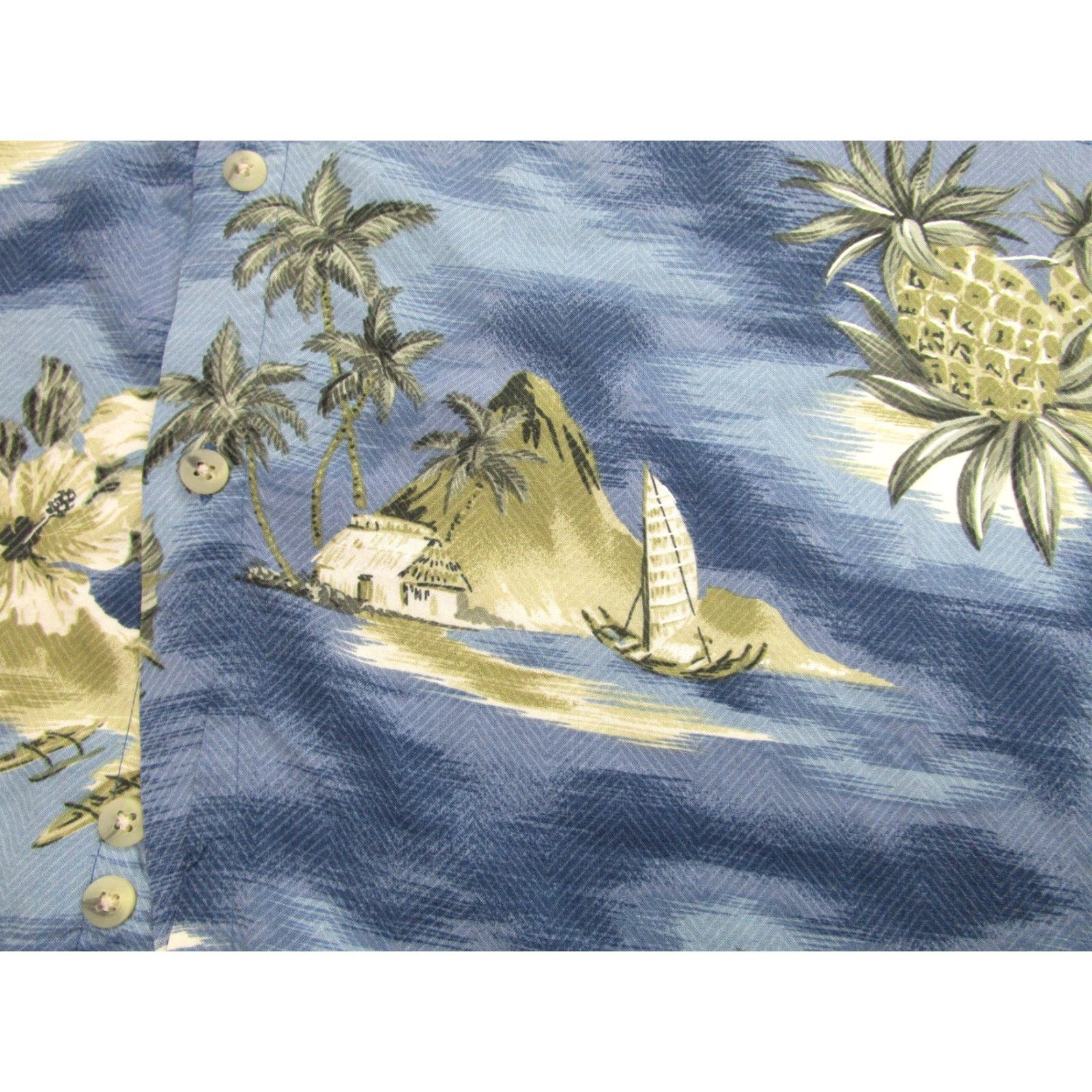 Pierre Cardin Pierre Cardin Shirt Mens 2XL Blue Hawaiian Aloha Short Sleeve Button Tropical Size US XXL / EU 58 / 5 - 3 Thumbnail