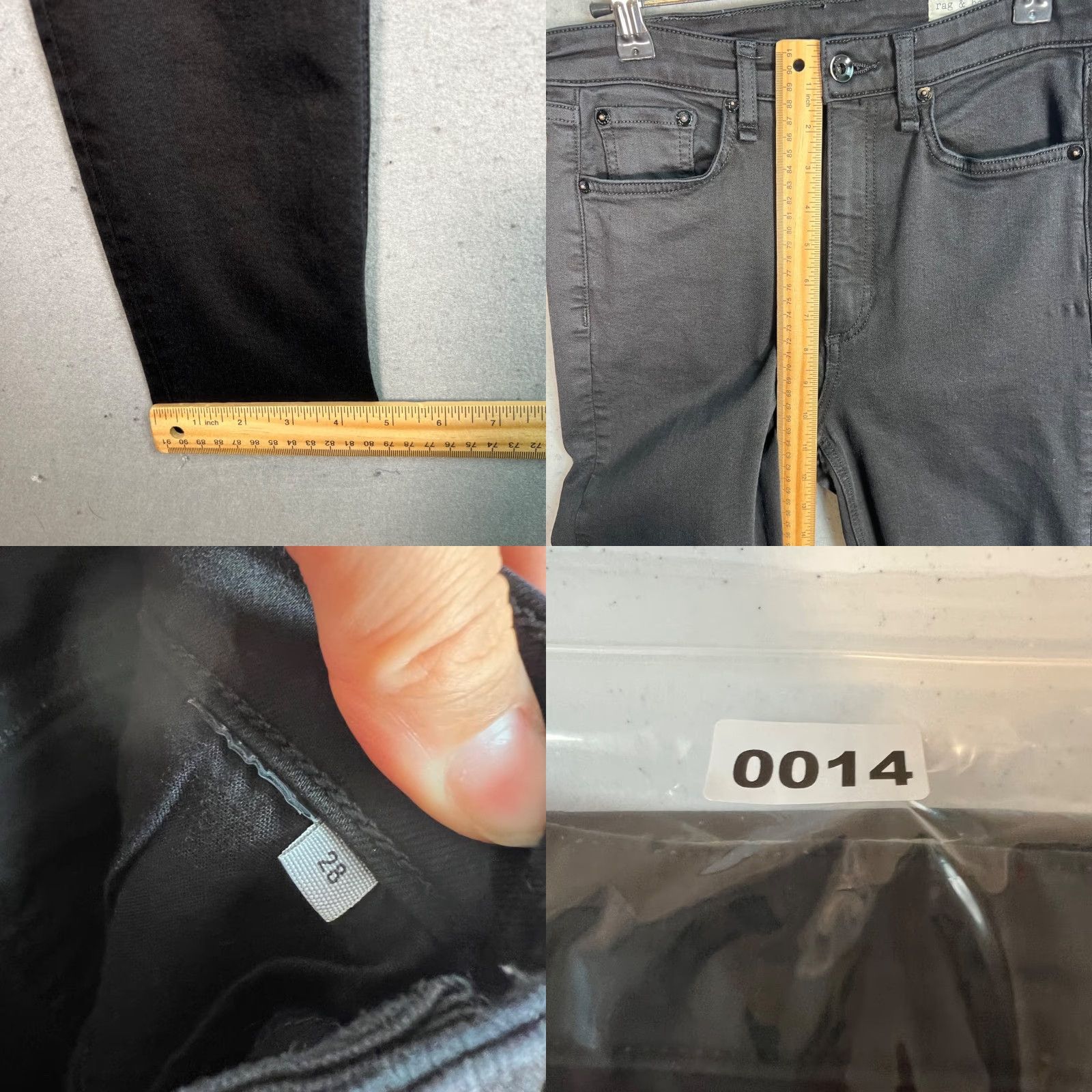Rag & Bone RAG & BONE Women's High-Rise Skinny Jeans Size 28 Black Denim Size 28" / US 6 / IT 42 - 8 Thumbnail
