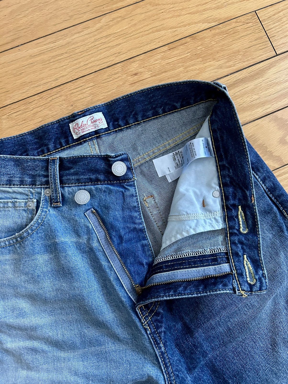 Japanese Brand Rodeo Clown Two Tone Asymmetric Jeans Size 28" / US 6 / IT 42 - 5 Thumbnail