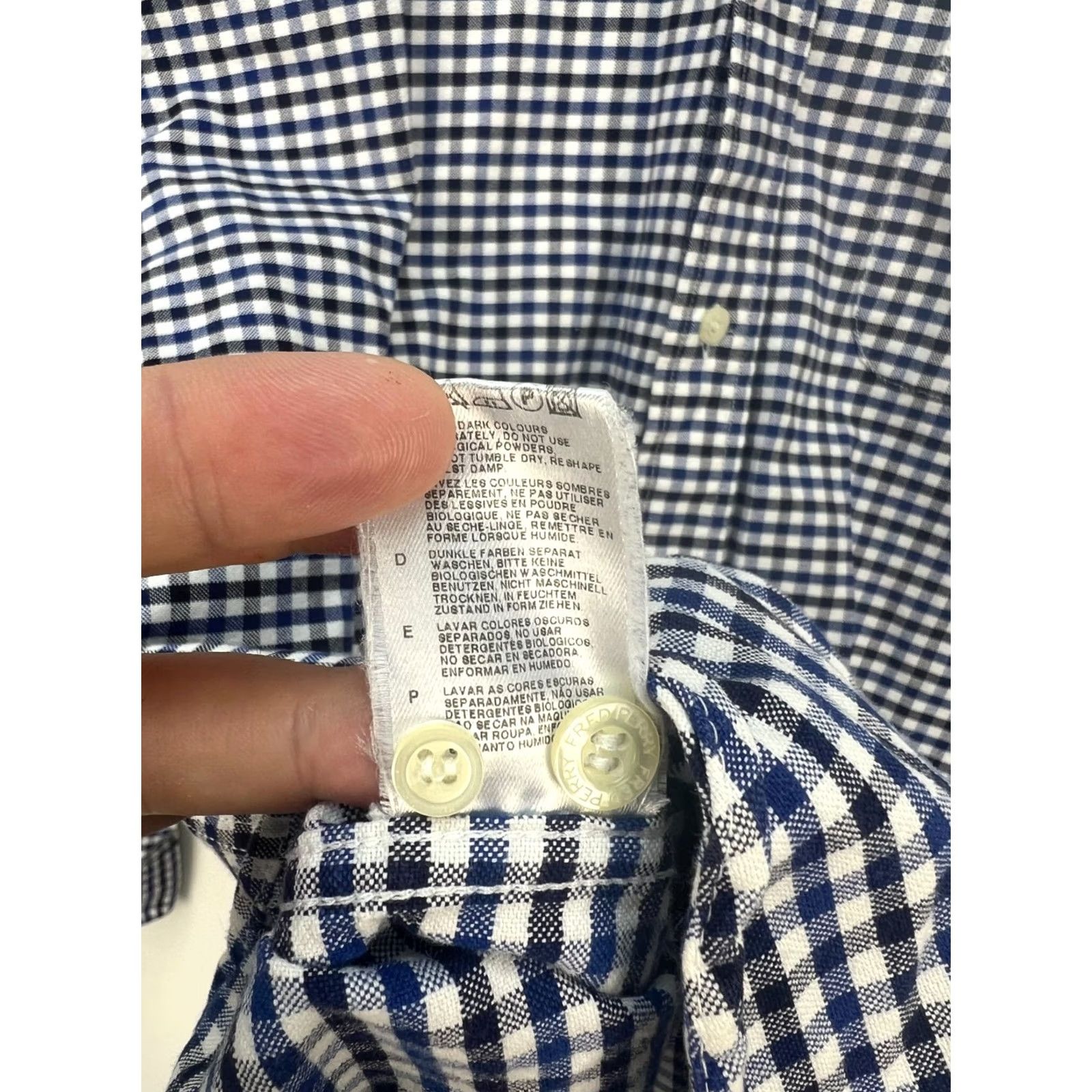Fred Perry VINTAGE Fred Perry Shirt Mens L Long Sleeve Check Heavy Cotton Size Size US L / EU 52-54 / 3 - 6 Thumbnail