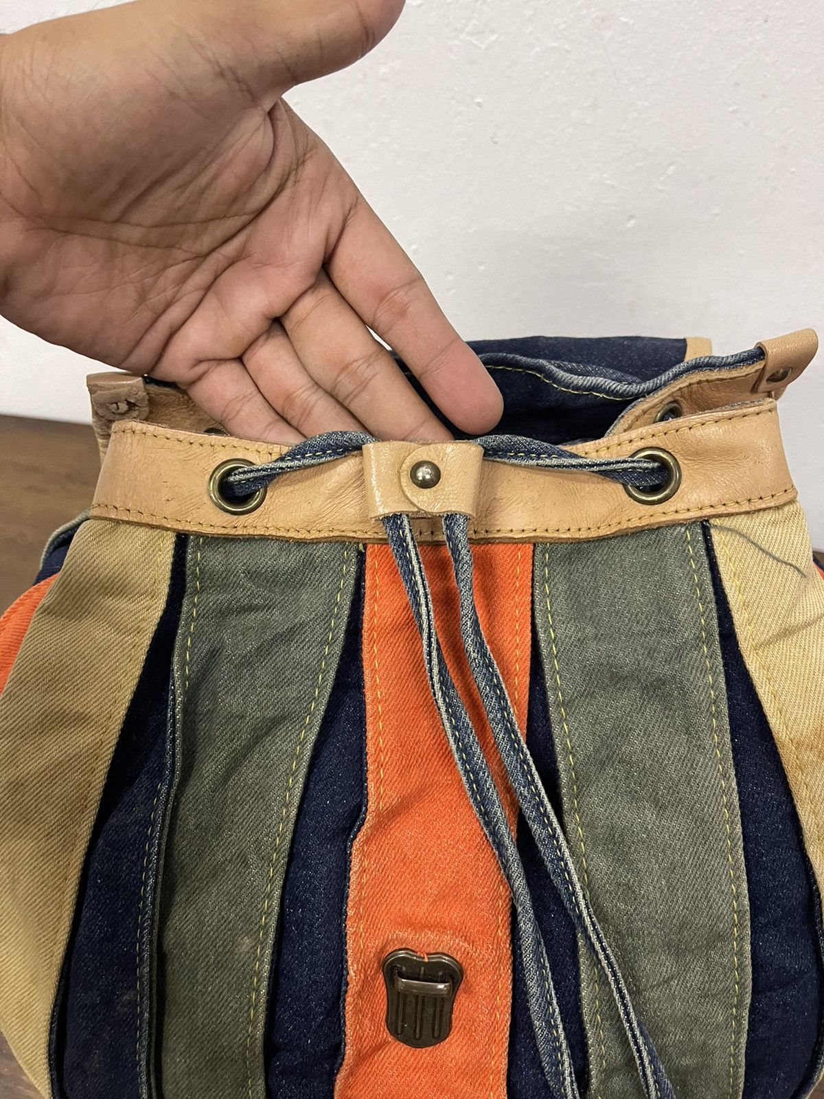 Japanese Brand × Vintage Japan denim Pumpkin Rucksack Bag Size ONE SIZE - 20 Thumbnail