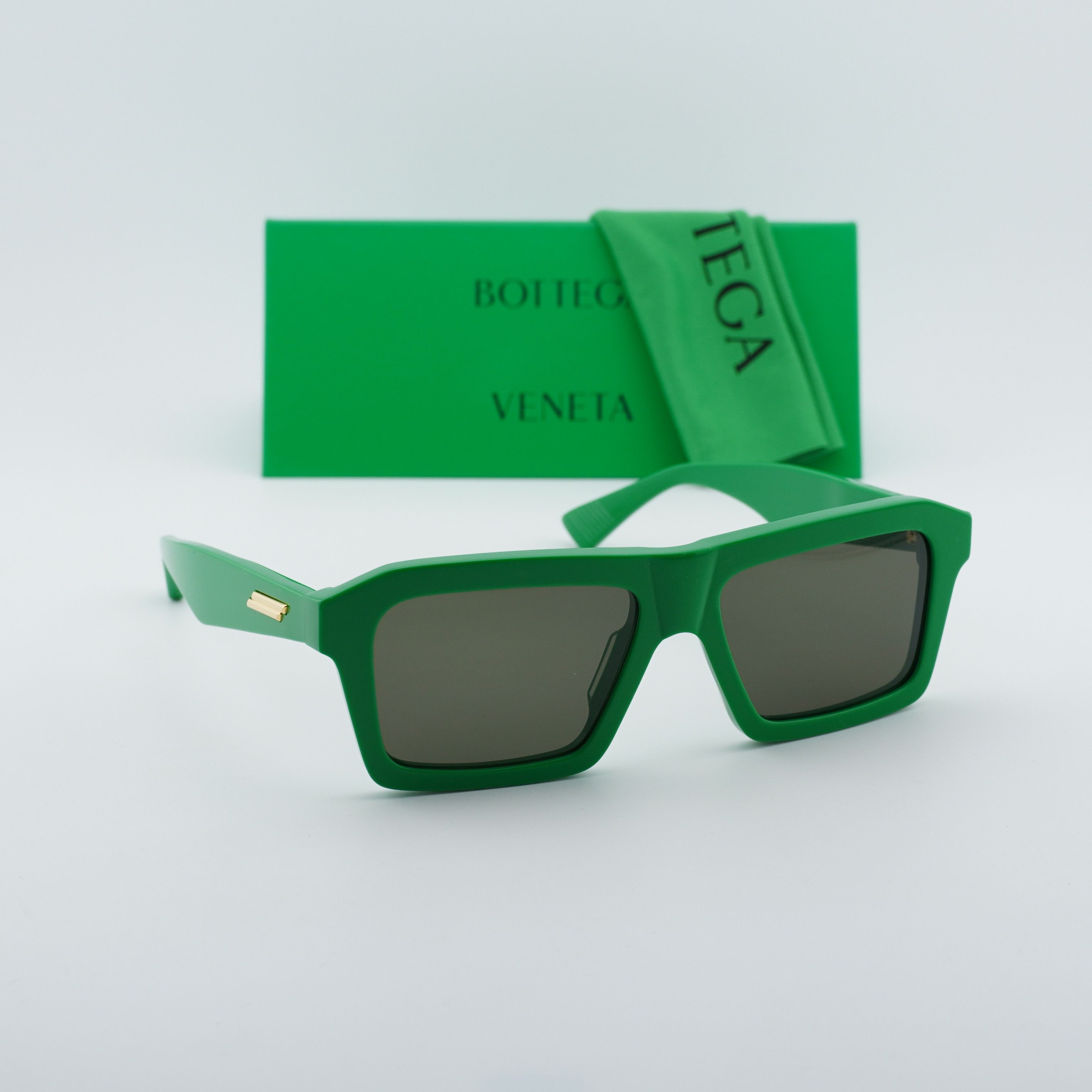 Bottega Veneta Bottega Veneta BV1213S 003 Men Sunglasses Green Rectangle Size ONE SIZE - 11 Thumbnail