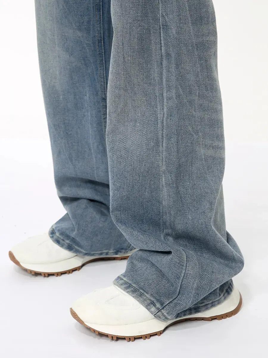 Japanese Brand Retro loose cracked high street jeans Size US 32 / EU 48 - 3 Thumbnail