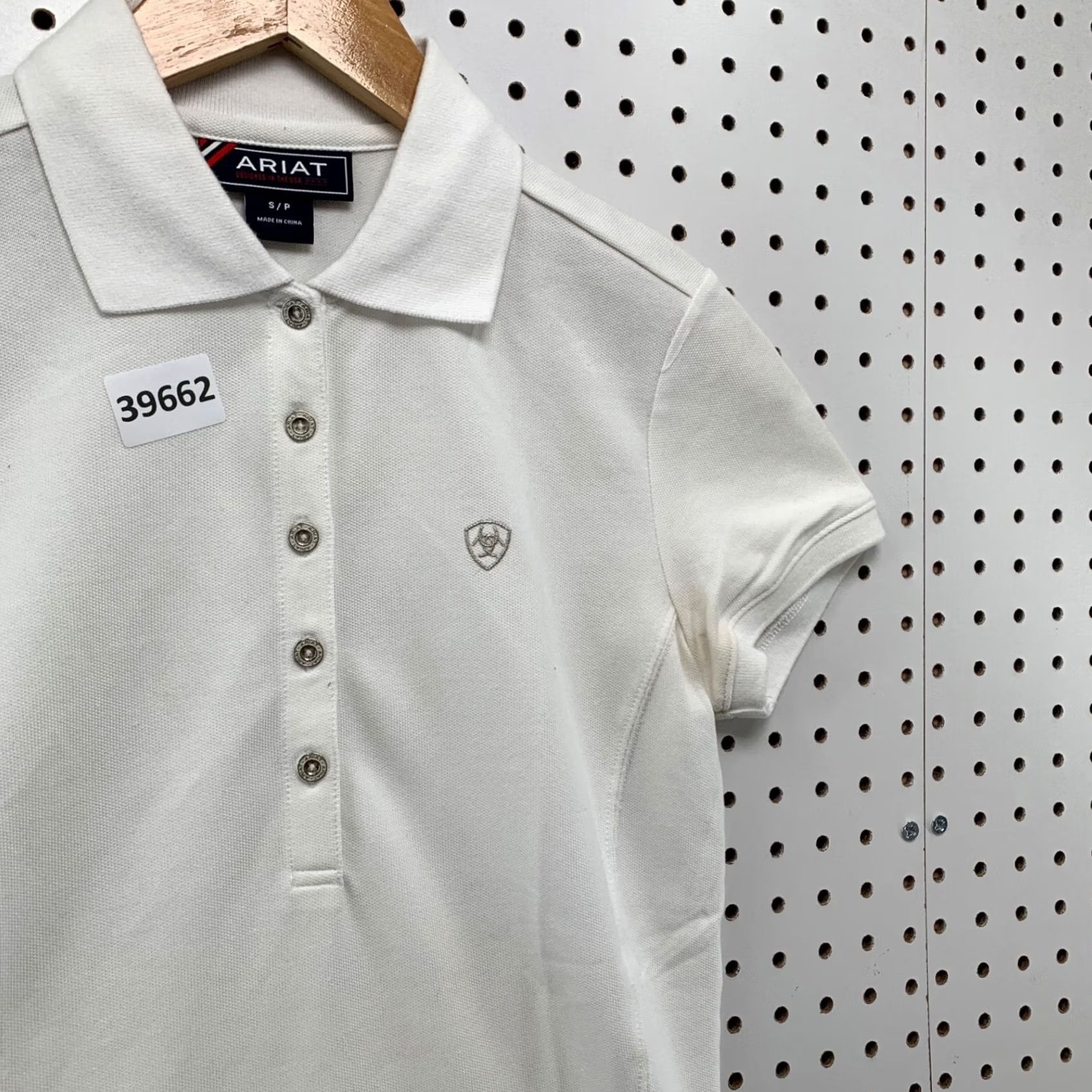 Ariat Ariat Collared Polo Shirt Womens Small White Short Sleeve 15x25.5 Size S / US 4 / IT 40 - 6 Thumbnail