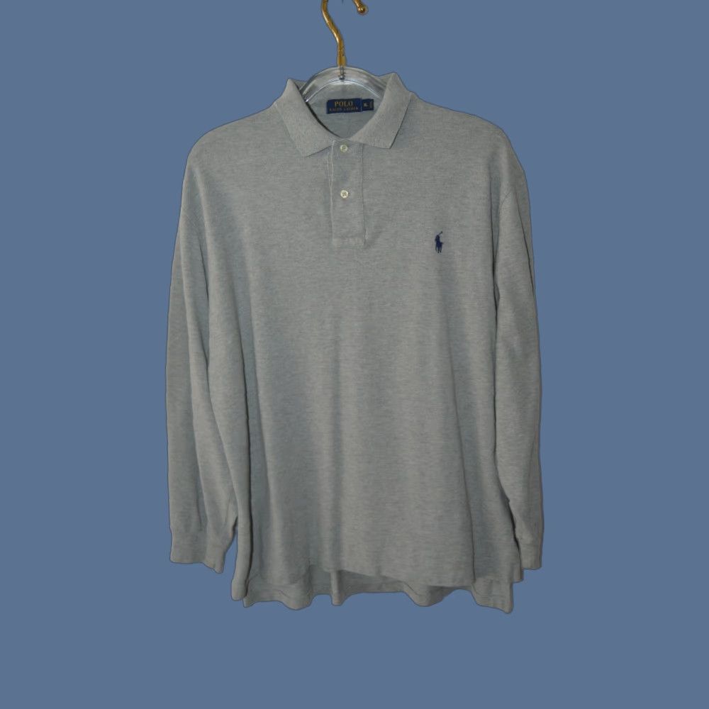 Polo Ralph Lauren POLO Ralph Lauren Polo Shirt Men's L/S XL Gray Cotton Shirt Size US XL / EU 56 / 4 - 1 Thumbnail