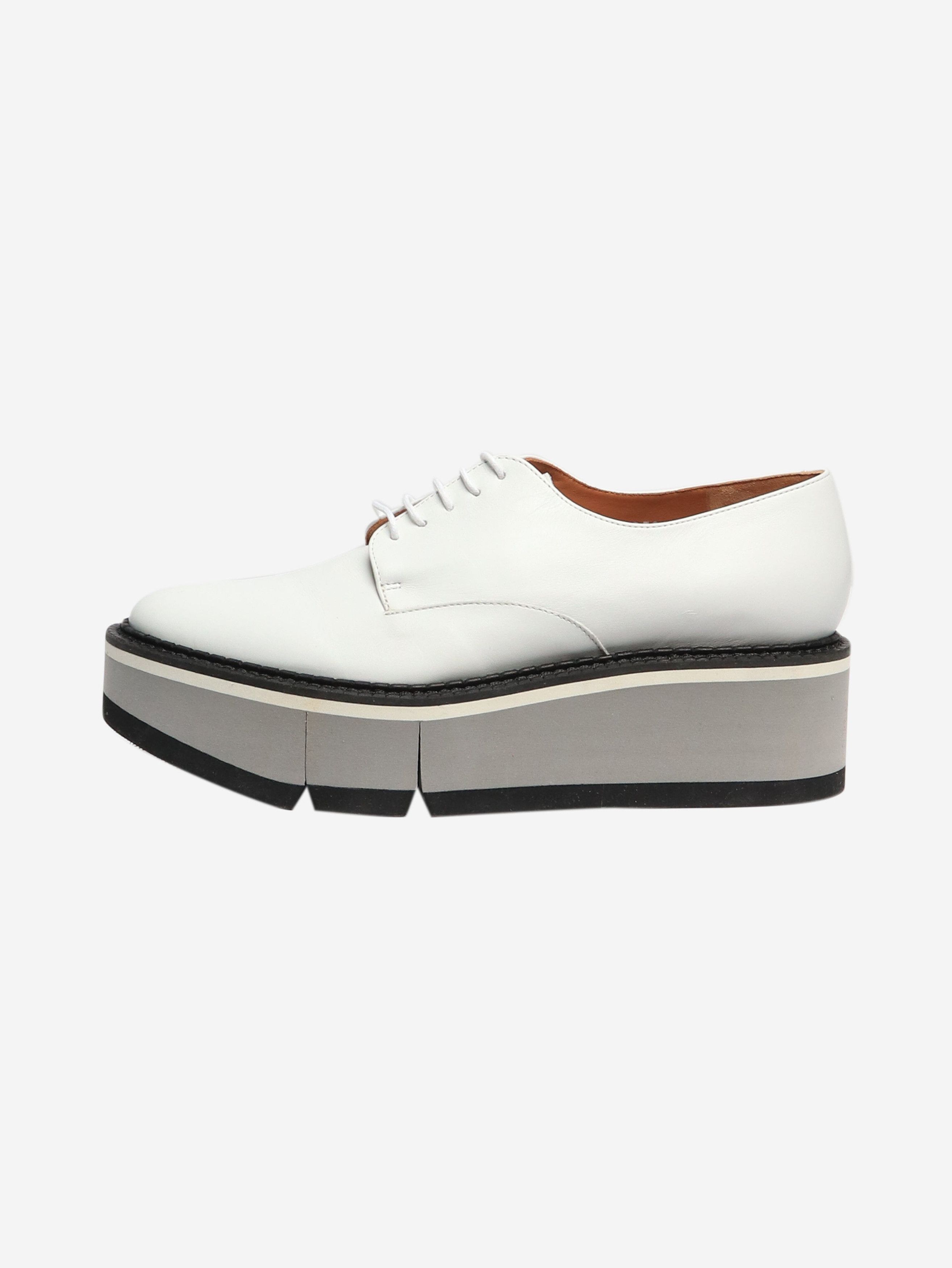 White leather platform shoes size EU 39