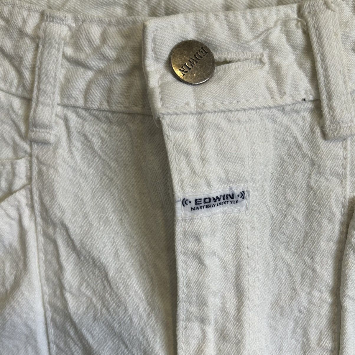 Edwin Vintage Edwin Rare Design White Denim Size US 29 - 4 Thumbnail
