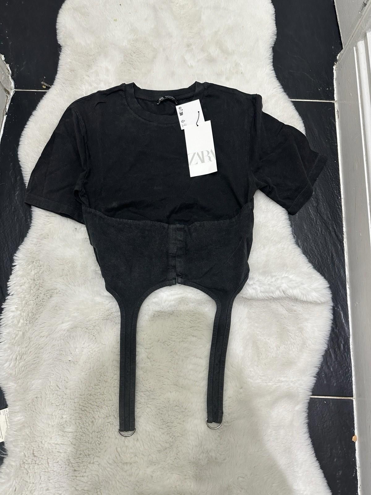 Zara Zara grey washed effect T-Shirt with long straps Size S Size S / US 4 / IT 40 - 2 Thumbnail