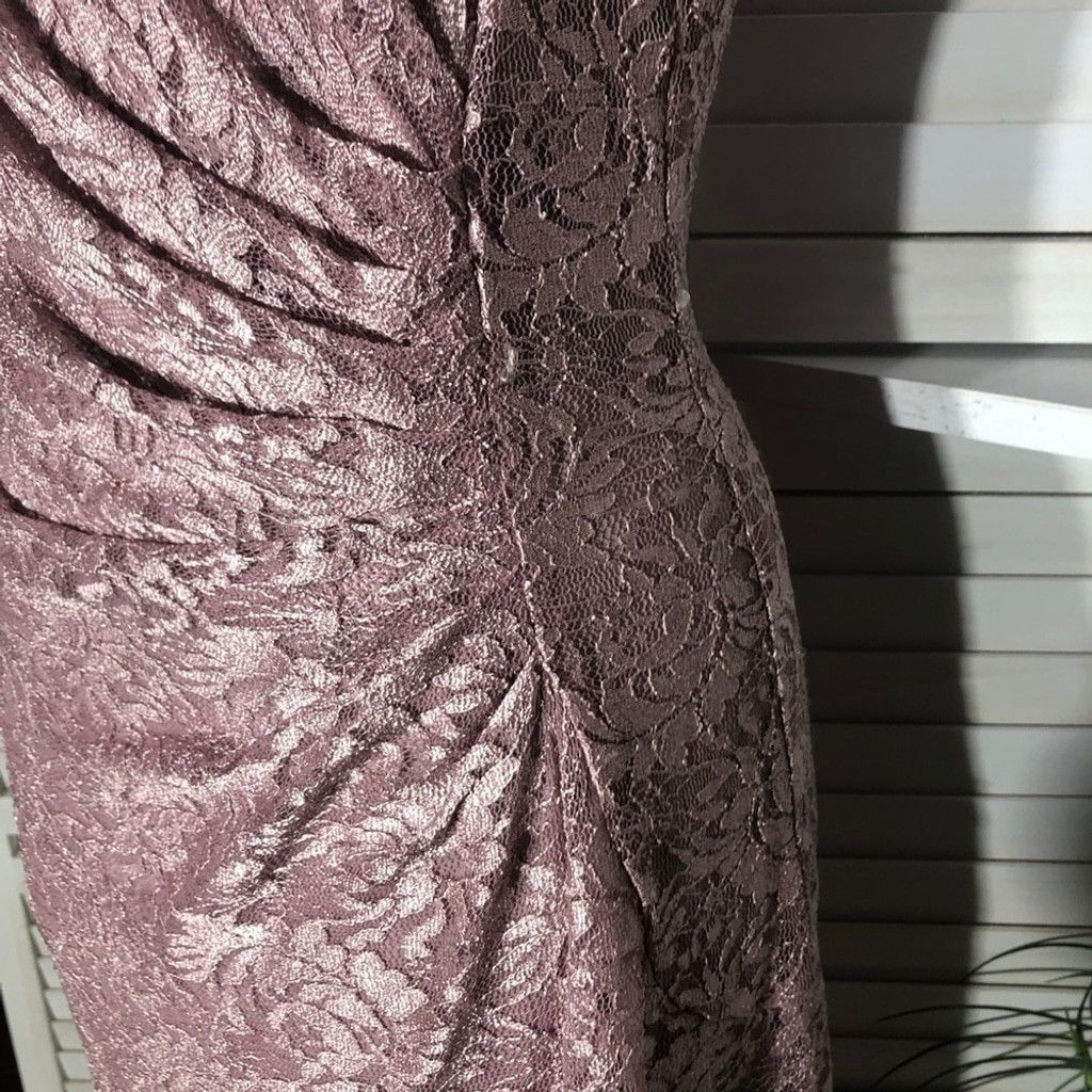 Vintage Tahari Arthur S. Levine Maxi Sequin Gown Floral Lace Pink 6 Size M / US 6-8 / IT 42-44 - 12 Thumbnail