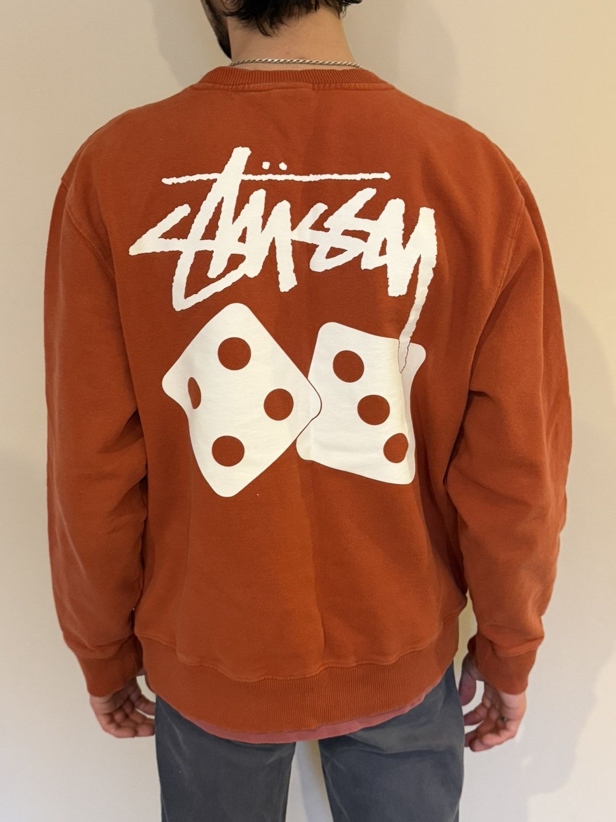 Stussy STÜSSY ORANGE DICE CREW MINT CONDITION | Size Large Size US L / EU 52-54 / 3 - 3 Thumbnail