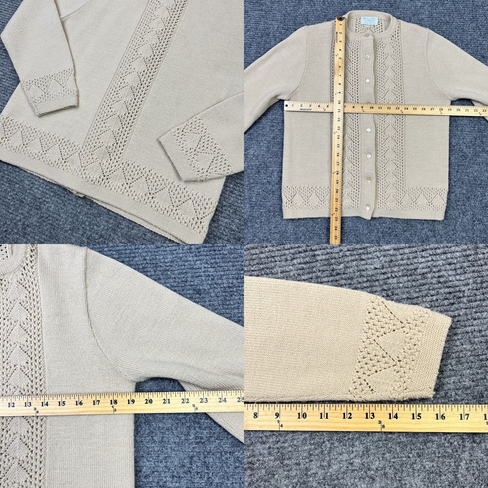 Vintage VINTAGE Parkway Knits Cardigan Shirt Women M Beige 90s Knit Heavyweight Crew Neck Buttoned Size M / US 6-8 / IT 42-44 - 10 Thumbnail