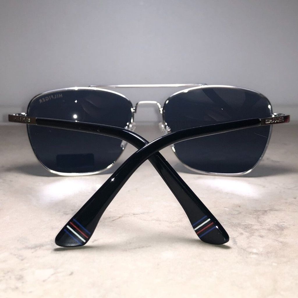 Tommy Hilfiger Tommy Hilfiger Silver & Black Aviator Sunglasses Size ONE SIZE - 4 Thumbnail