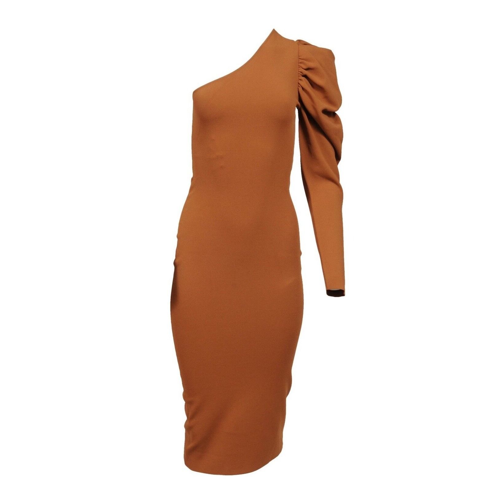 Stella McCartney Ruched Shoulder Midi Dress Size 42 Brown Size M / US 6-8 / IT 42-44 - 1 Thumbnail