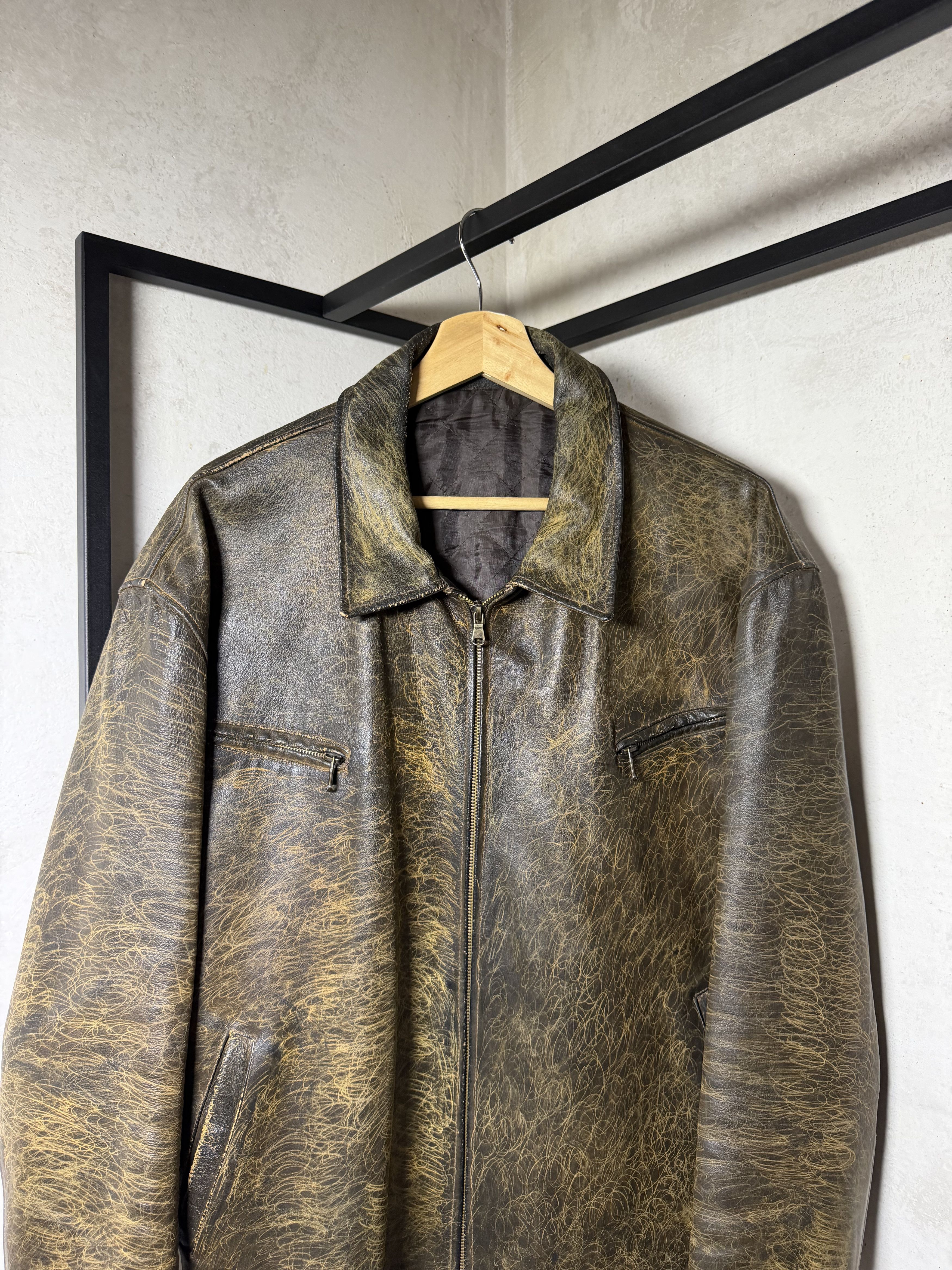 Genuine Leather Boxy Italian Genuine Leather Padded Jacket Size US XL / EU 56 / 4 - 4 Thumbnail