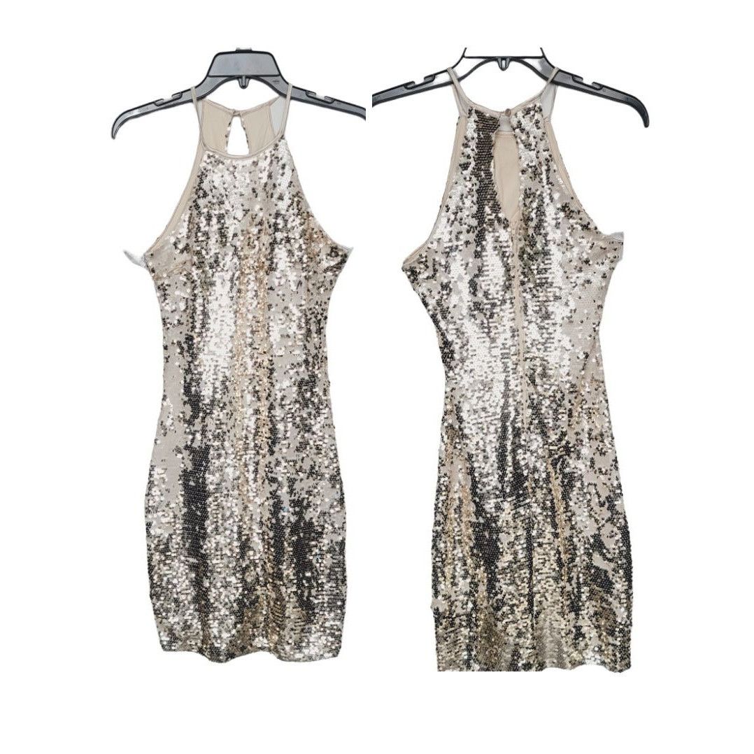 Other Sequin Hearts Womens Size 3 Jr Gold Mesmerizing Sequin Mini Size XS / US 0-2 / IT 36-38 - 2 Thumbnail