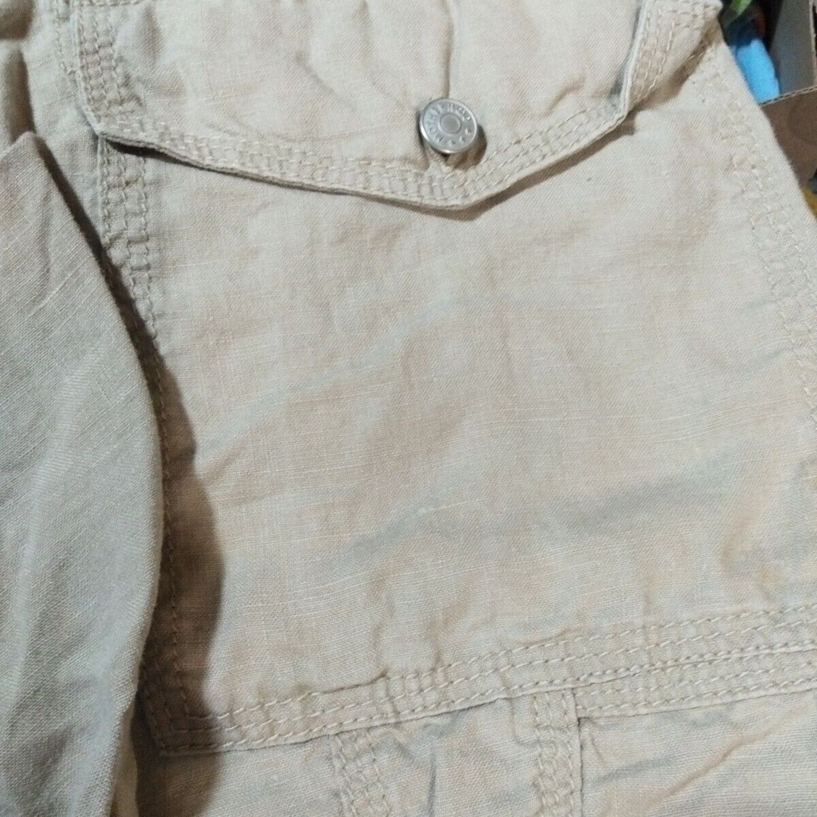 Other Motherhood Maternity Women's Tan Pants Size Medium Linen Size 28" / US 6 / IT 42 - 3 Thumbnail