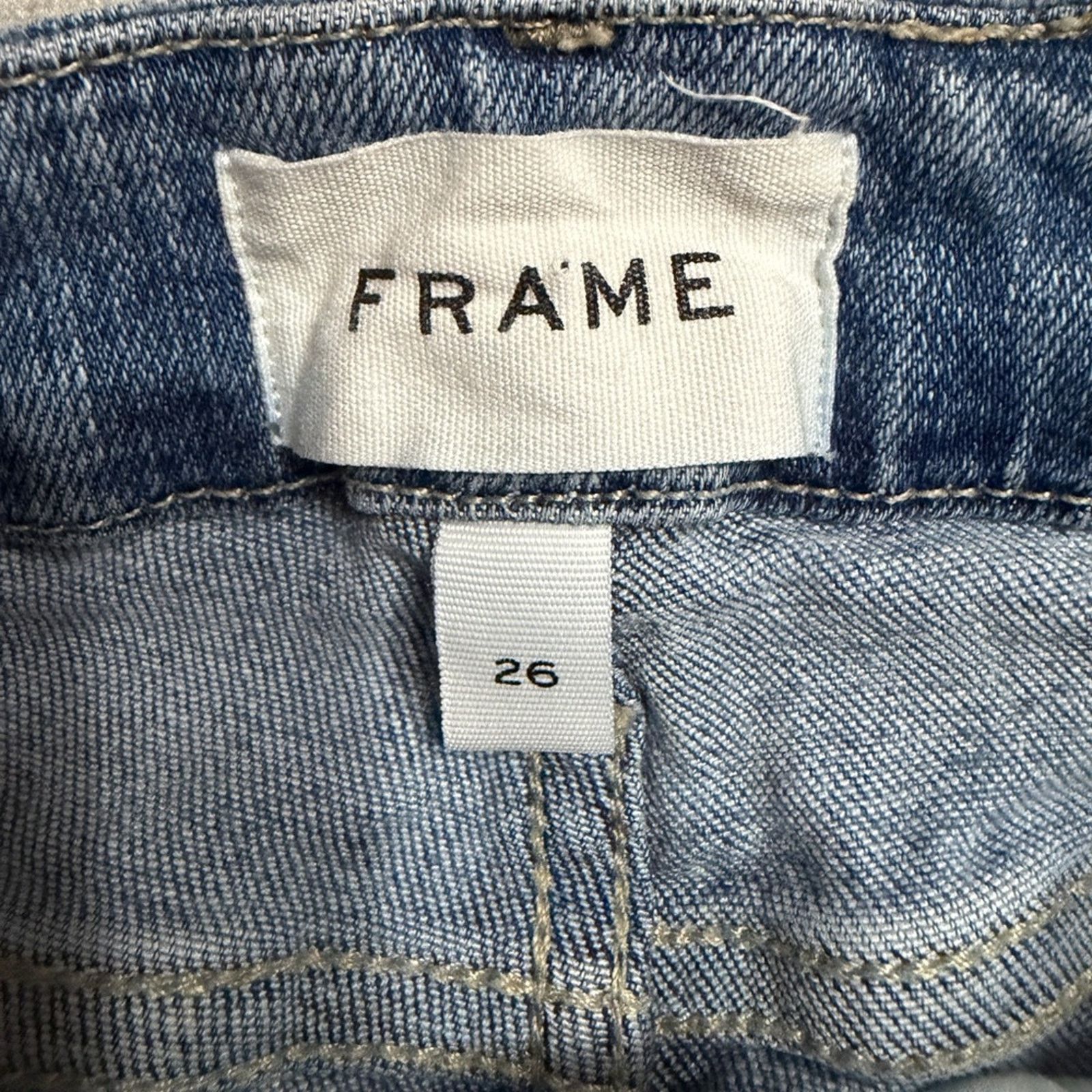 Frame FRAME Le Crop Mini Boot Jeans 26 Raw Hem Cropped Bootcut Size 26" / US 2 / IT 38 - 3 Thumbnail