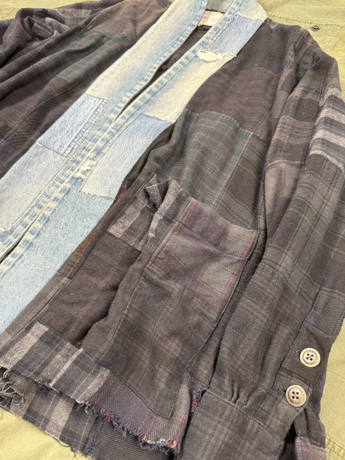 Greg Lauren Overdyed Patchwork Flannel Kimono Size US L / EU 52-54 / 3 - 2 Thumbnail