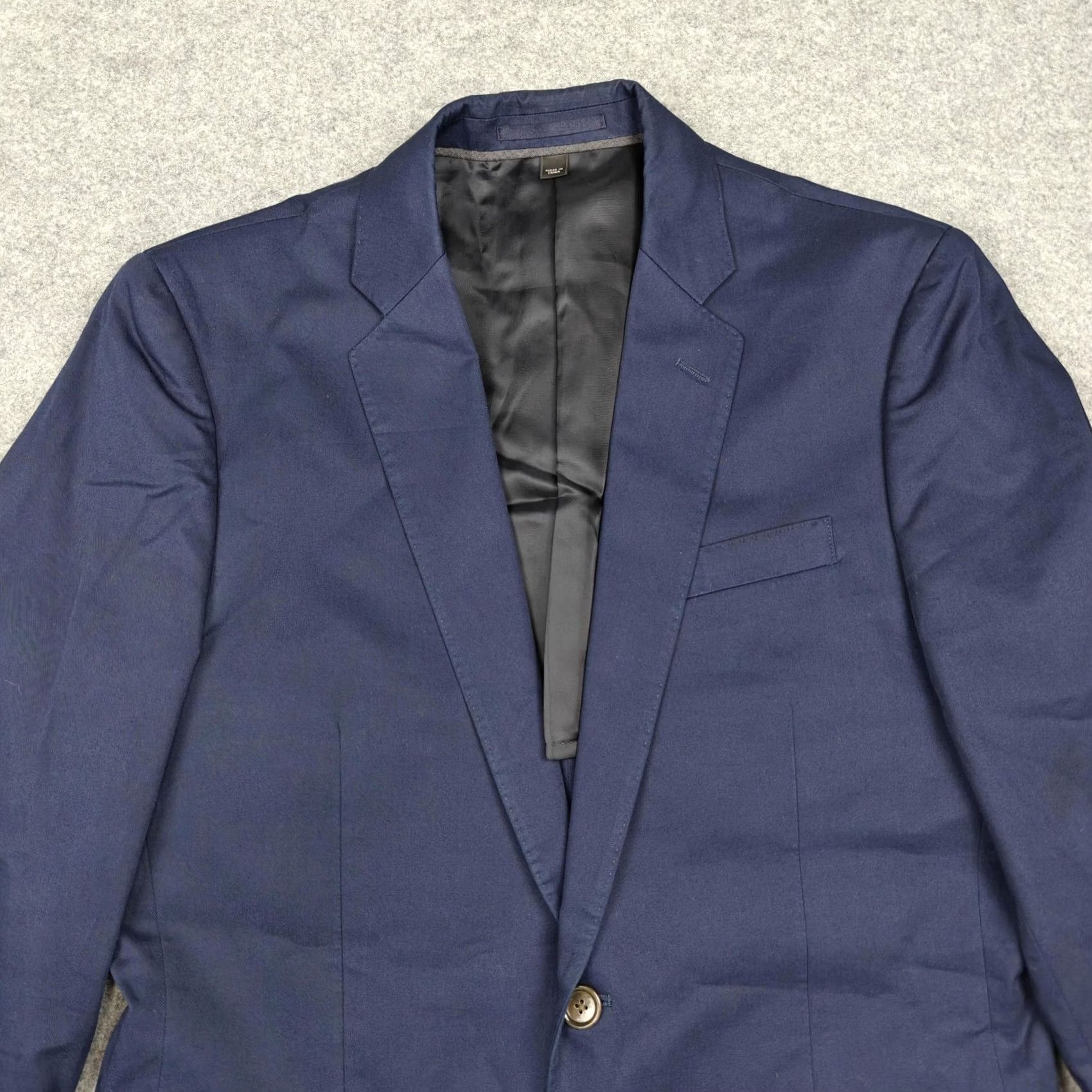 J.Crew J Crew Blazer Mens 38S Blue Cotton Ludlow Slim Two Button Suit Jacket Larusmiani Size 38R - 2 Thumbnail