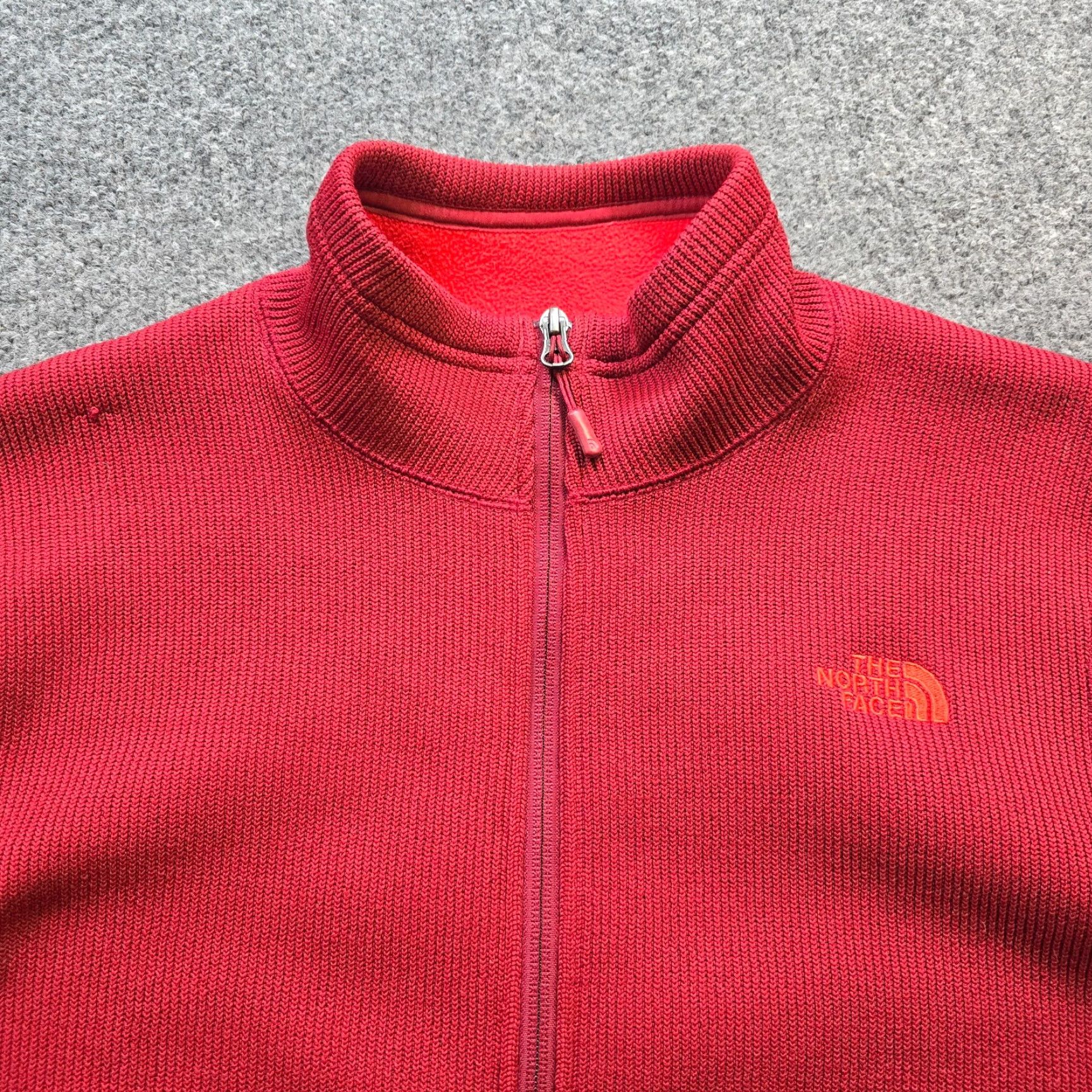 The North Face The North Face Jacket Men M Red Full Zip Knit Fleece Basic Performance Windbreaker Regular Stand-Up Collar Outdoor Weatherproof (if allowed) Size US M / EU 48-50 / 2 - 2 Thumbnail