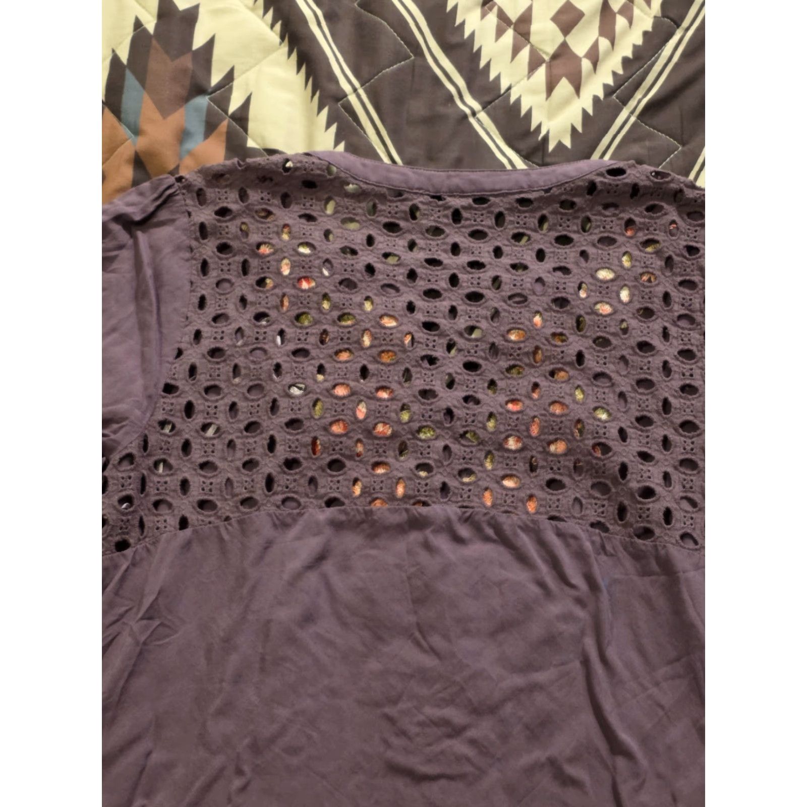 Vintage Andree By UNIT Embroidered Boho Tunic Blouse Floral Hippie Purple Womens Medium Size M / US 6-8 / IT 42-44 - 6 Thumbnail