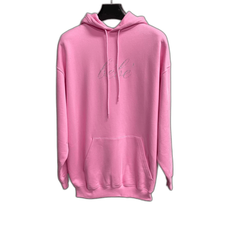 Balenciaga Balenciaga Pink Logo Hoodie with Rhinestones Size US XS / EU 42 / 0 - 1 Thumbnail