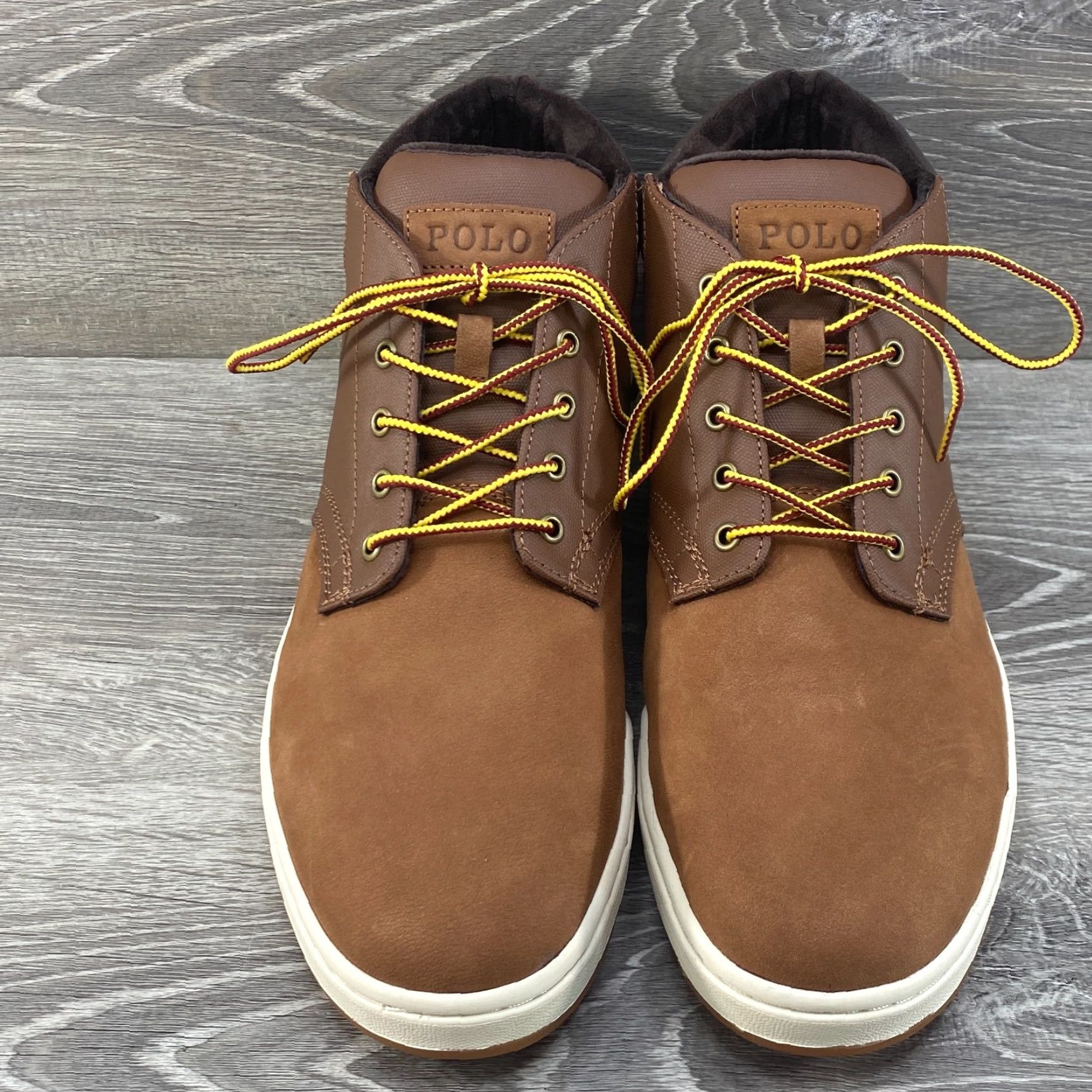 Polo Ralph Lauren Polo Ralph Lauren Mens Boot Ankle 12 Brown Leather Nubuck Canvas Sneaker Lace Up Size US L / EU 52-54 / 3 - 3 Thumbnail