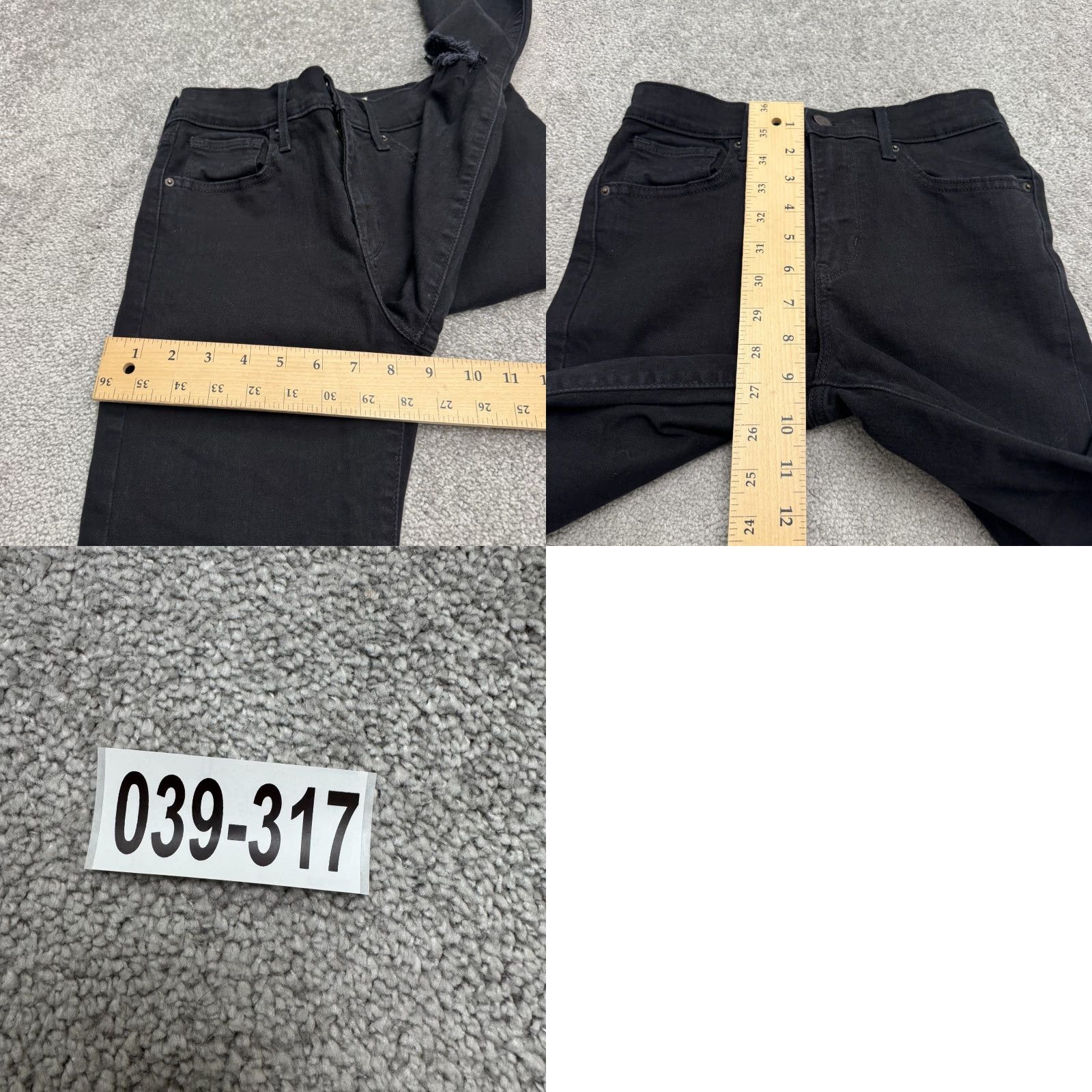 Levi's Levi's 724 High Rise Straight Crop Jeans Womens 25 Black Distressed Casual Size 42" / US 20 - 10 Thumbnail