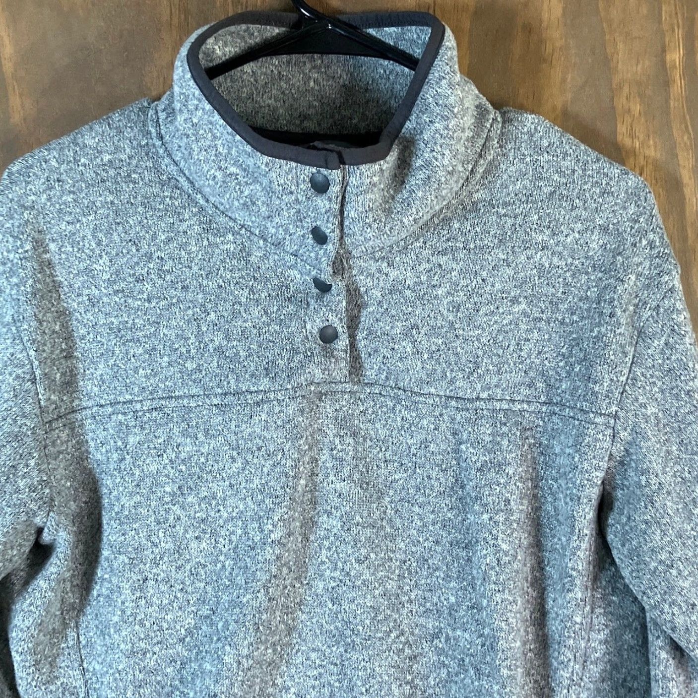 Eddie Bauer Eddie Bauer Womens Sweatshirt Gray Radiator Fleece Snap Mock Neck Large Size L / US 10 / IT 46 - 2 Thumbnail