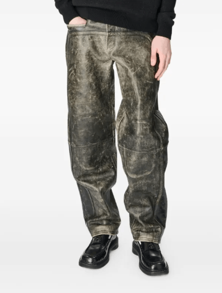 Marine Serre BNWT AW25 MARINE SERRE VINTAGE MOON LEATHER BELTED PANTS 46 Size US 30 / EU 46 - 12 Thumbnail