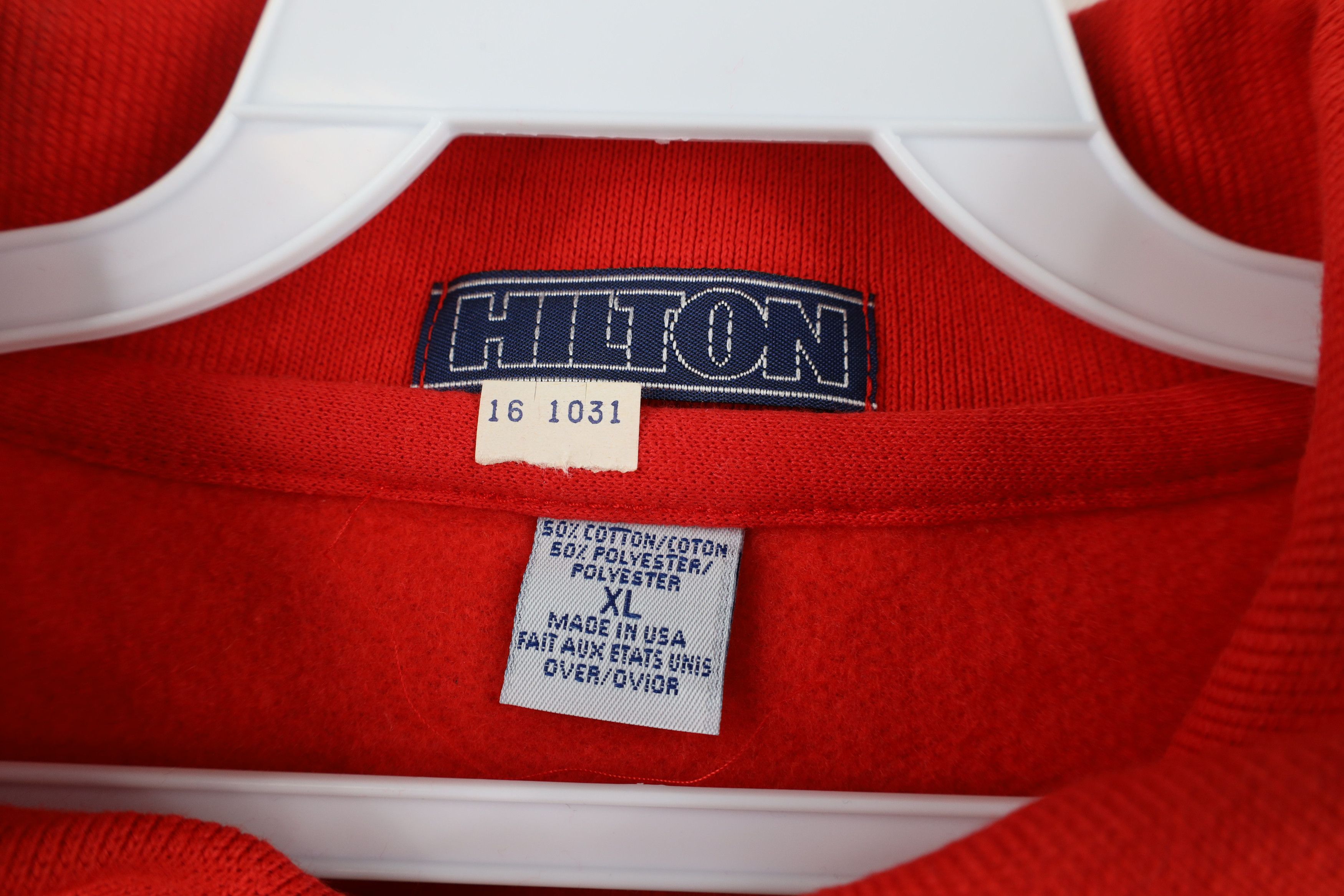 Vintage Deadstock Vintage 90s Streetwear Collared Sweatshirt Red USA Size US XL / EU 56 / 4 - 5 Thumbnail