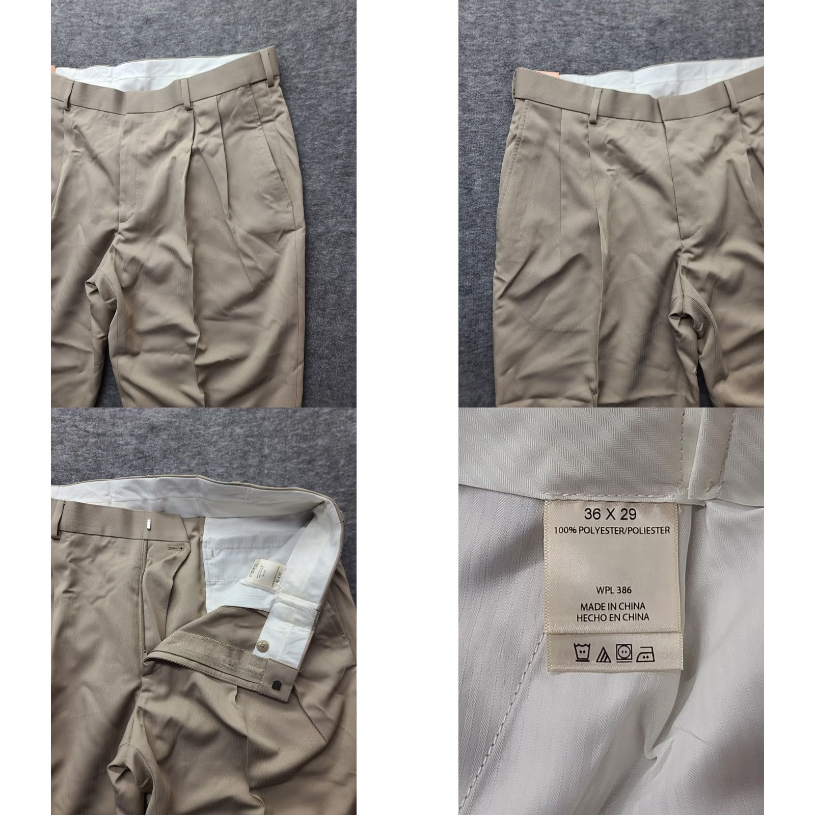 Haggar Haggar Smart Fiber Dress Pant Mens 36x29 Classic Fit Straight Leg Repreve Casual Pants Beige Men's Dress Pants Smart Fiber City Wedding Size US 36 / EU 52 - 8 Thumbnail