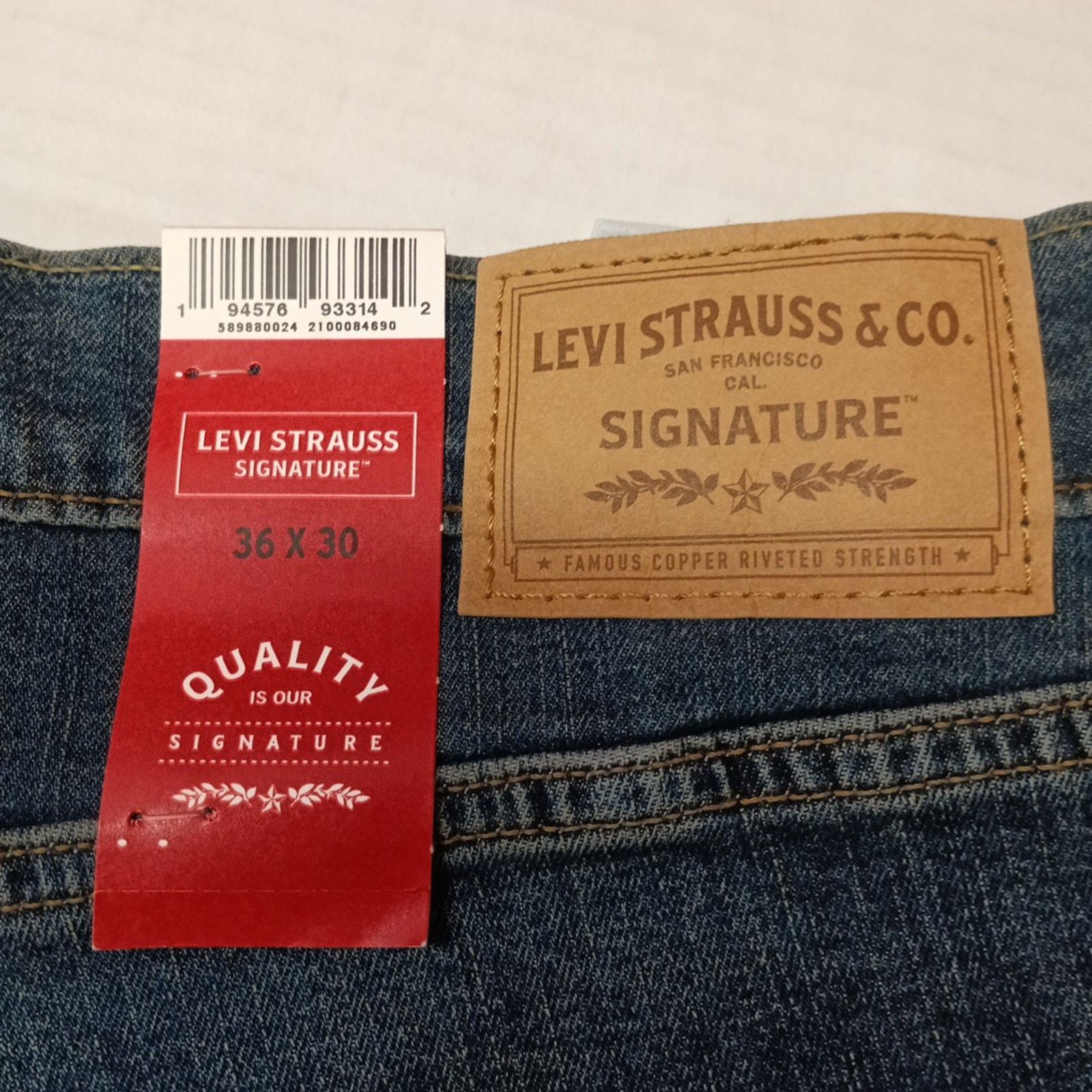 Levi's Signature Levi Straight Jeans Men's 36x30 Blue Ultimate Flex Size US 36 / EU 52 - 2 Thumbnail