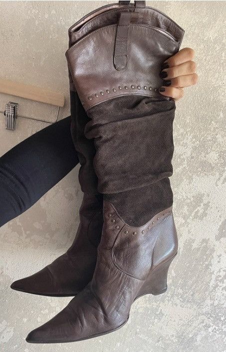 Vintage Italian vintage 2yk shoes like platform cowboyboots Size US 9 / IT 39 - 1 Thumbnail