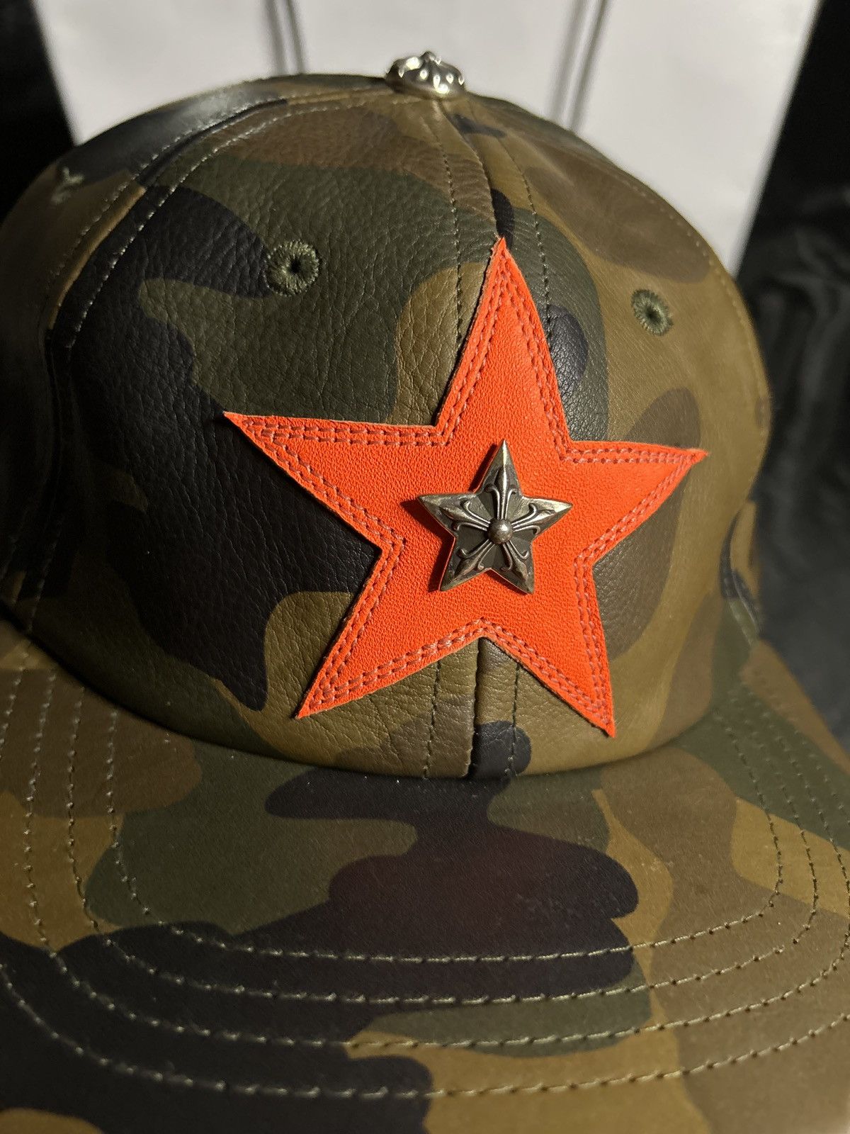 Chrome Hearts Chrome Hearts Camo Star Patch Gunslinger Leather Hat Size ONE SIZE - 3 Thumbnail