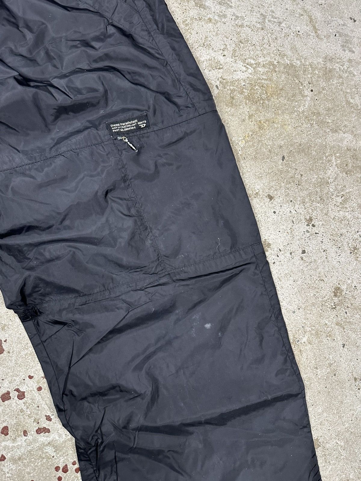 Diesel × Vintage Vintage 90s Diesel ParachutecH Black Track Pants Baggy Size US 34 / EU 50 - 6 Thumbnail