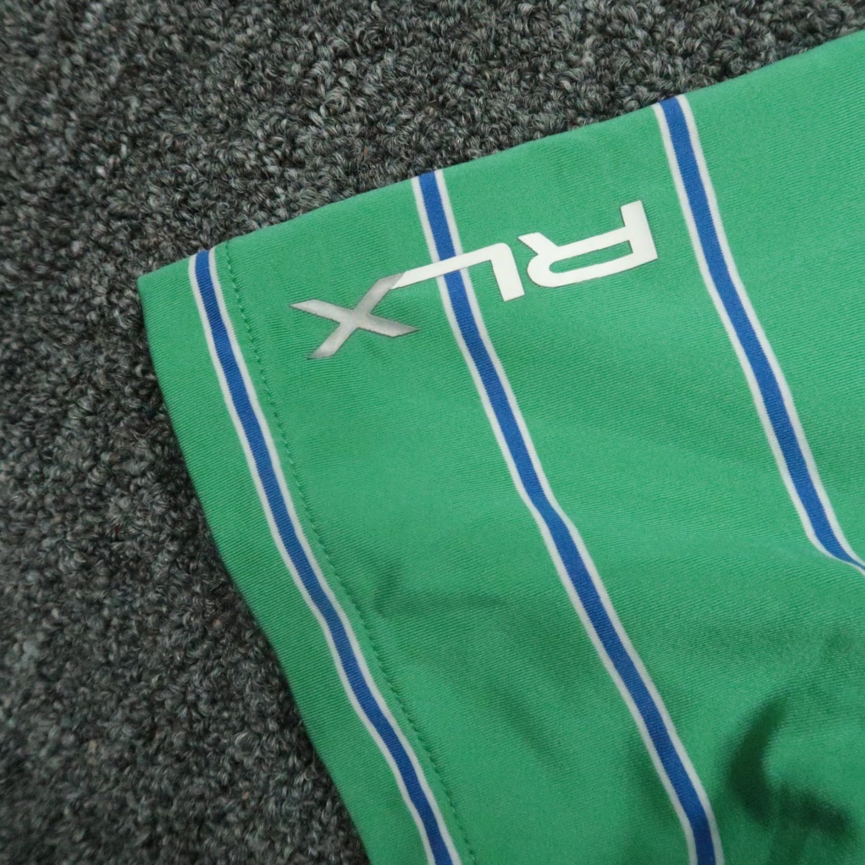 RLX Ralph Lauren RLX Ralph Lauren Shirt Men XL Green Striped Polo Short Sleeve Collared Golf Performance XL Size US XL / EU 56 / 4 - 5 Thumbnail