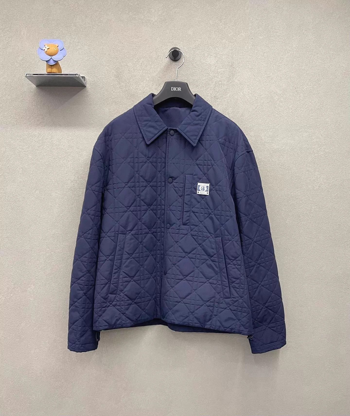 Dior Blue Quilted Diamond Pattern Jacket Size US M / EU 48-50 / 2 - 1 Thumbnail