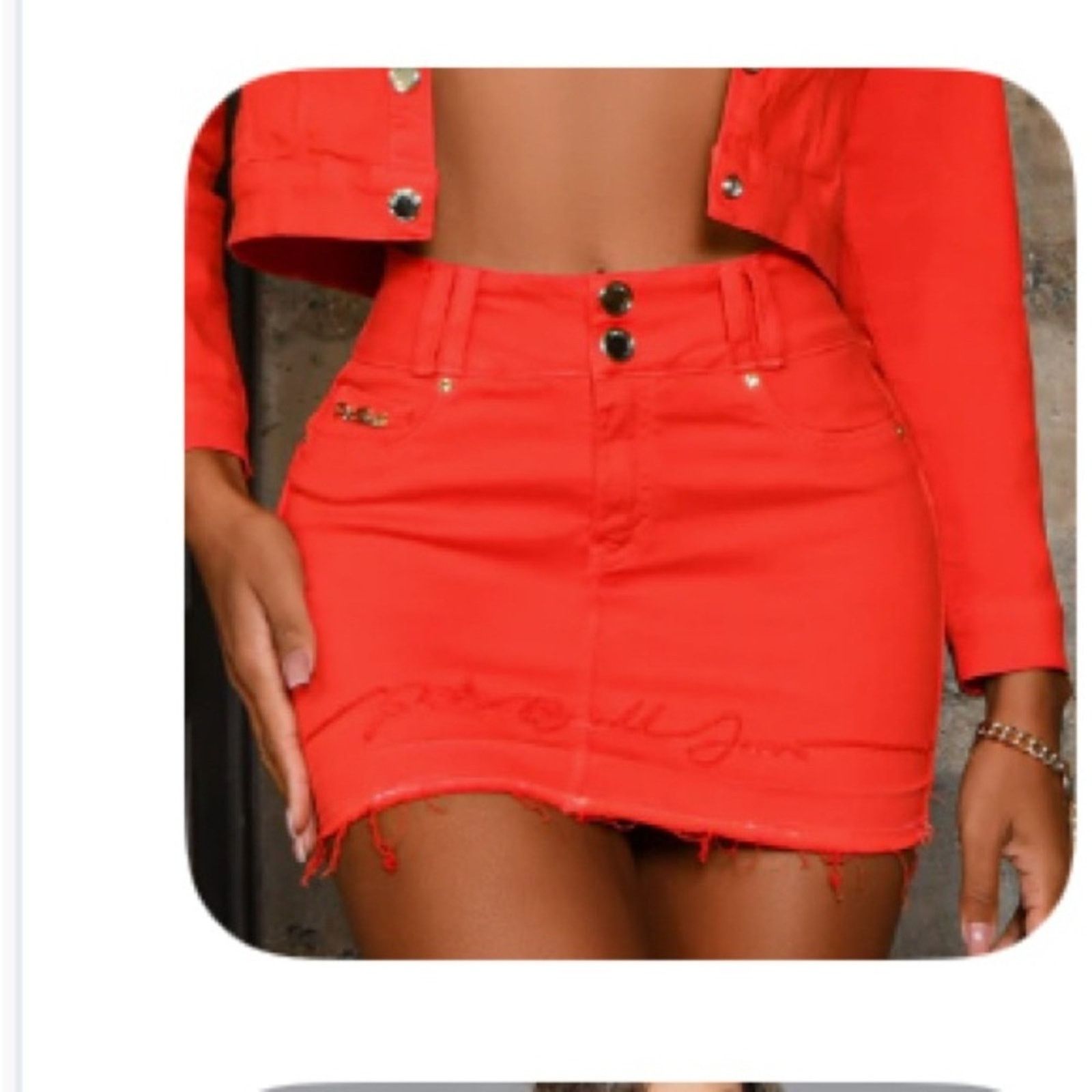 Other New Y2K Vibrant Orange Jacket and Skirt Ensemble size S Size S / US 4 / IT 40 - 2 Thumbnail
