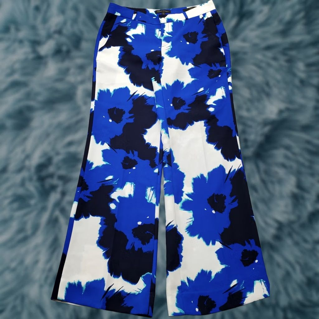 Banana Republic Banana Republic Blake Pants Womens 4 Multi Floral Wide Leg Mid Rise Zip Fly Size 27" / US 4 / IT 40 - 1 Thumbnail