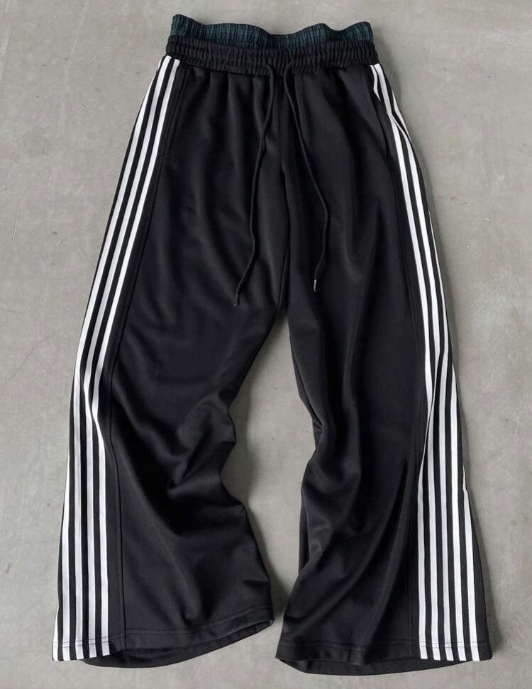 Japanese Brand Wide Leg Track Pants - Double Waistband Plaid Detail Size US 30 / EU 46 - 1 Thumbnail