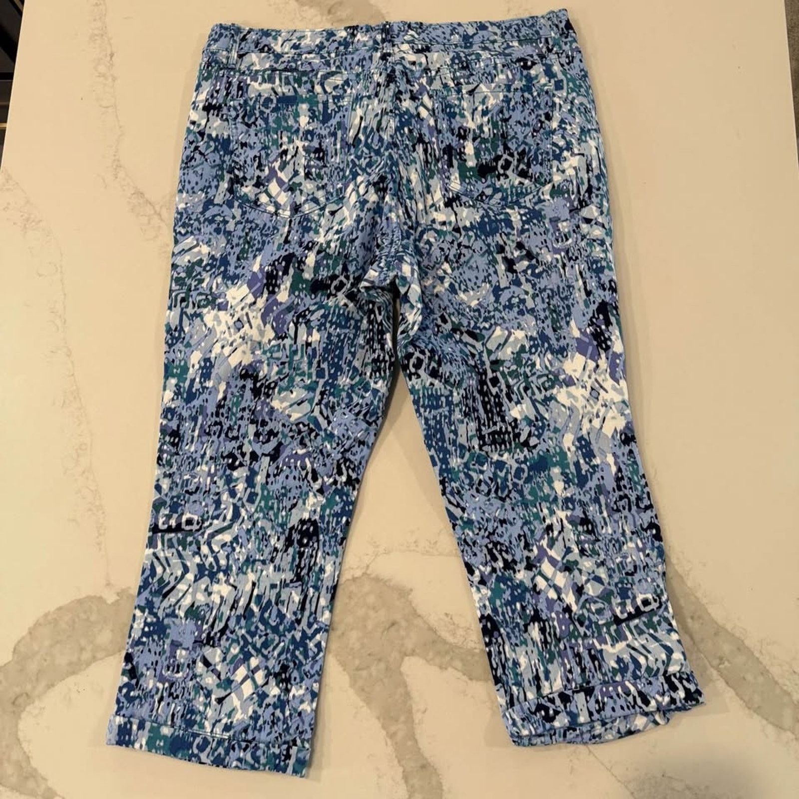 Nine West Nine West Chrystie Capri Pants Women's 16 Multicolor Blue Size 38" / US 16 / IT 52 - 5 Thumbnail