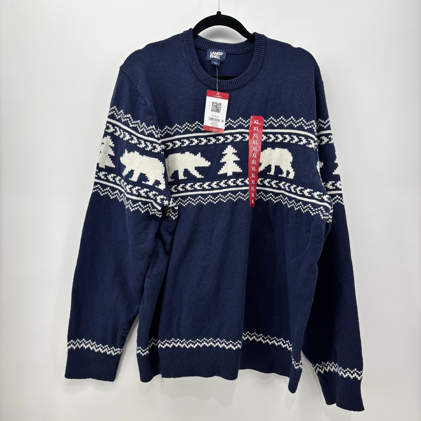 Lands' End Lands End Men's Size XL Sweater Navy Blue Bear Christmas Size US XL / EU 56 / 4 - 1 Thumbnail