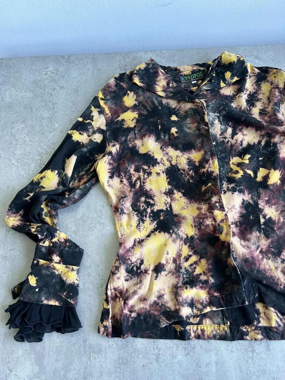 Vintage Tie dye Blouse Vintage Gorgeous Mesh Y2K 00s Size S / US 4 / IT 40 - 7 Thumbnail